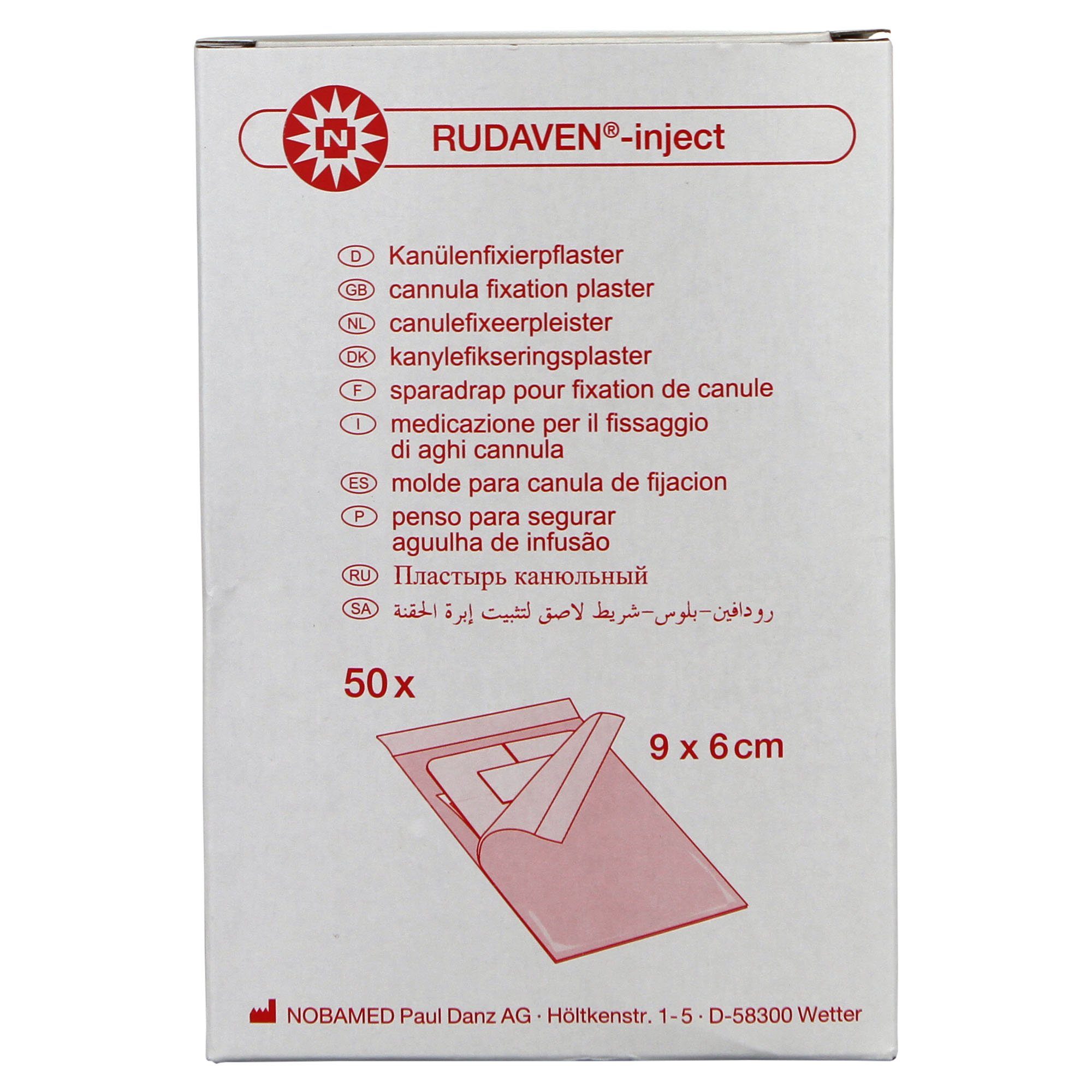 Nobamed Wundpflaster RUDAVEN-inject Kanülenfixierpflaster Fixierpflaster 6 x 9 cm