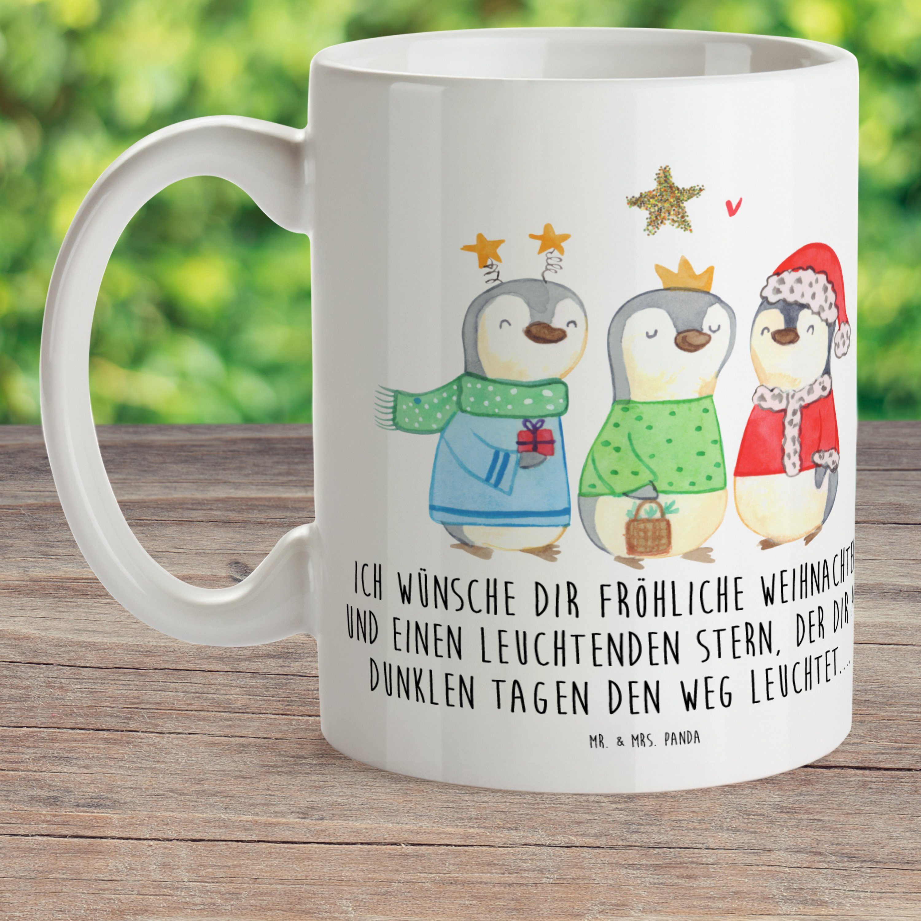 Könige - Winterzeit Kinderbecher Geschenk, Heilige & Mr. Panda Weihna, drei Weiß Mrs. Kunststoff - Reisebecher,