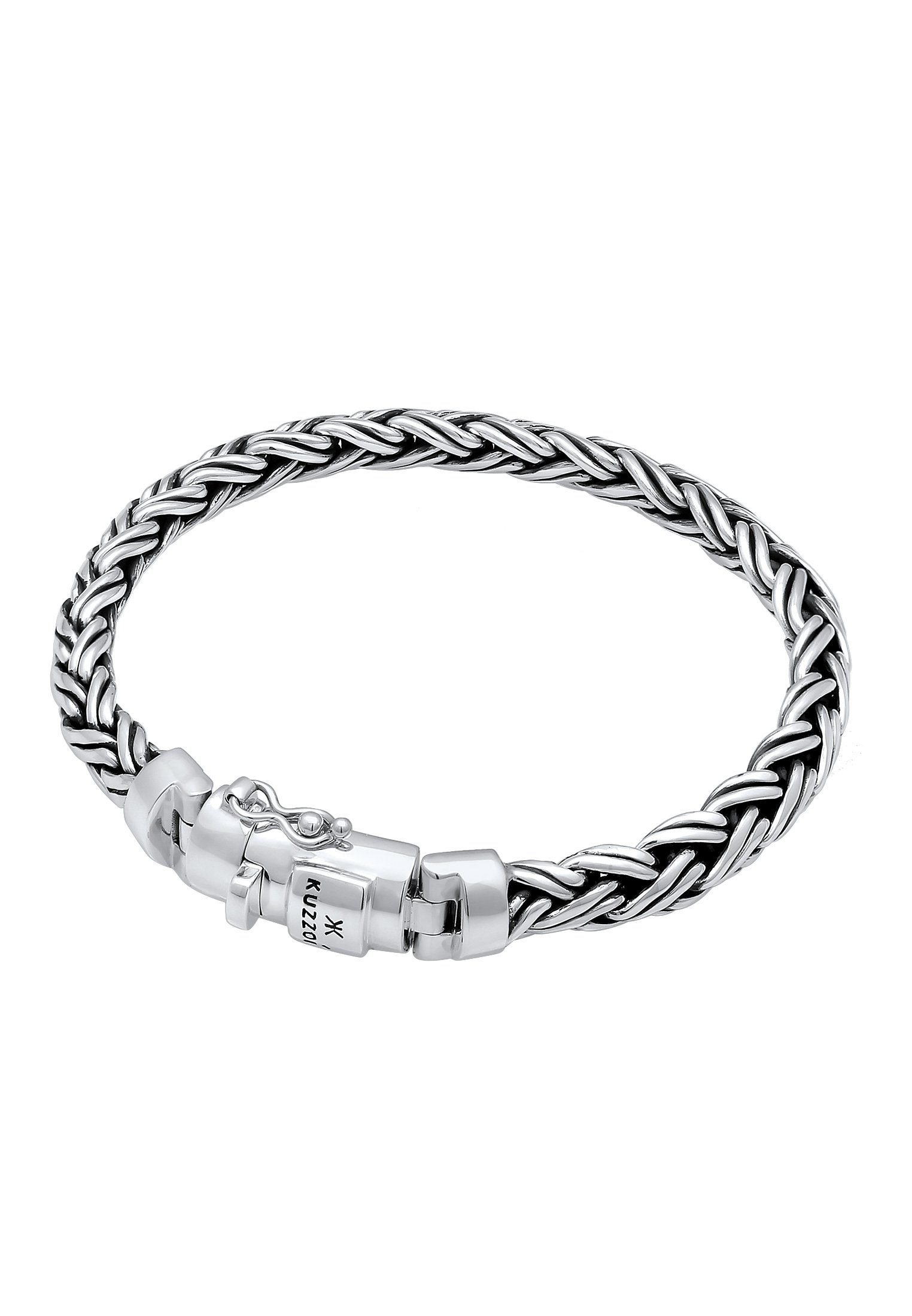 Kuzzoi Armband Herren Panzer Glieder Silber 925 Kastenverschluss