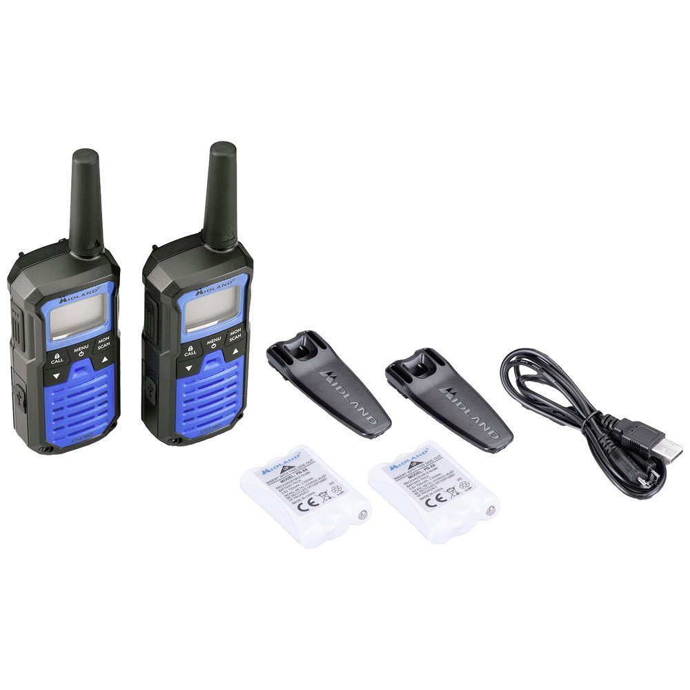 Midland Walkie Talkie 777 Pro - 2 Ricetrasmittenti Professionali PMR446, 85 Canali, Autonomia 14h