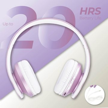 PowerLocus Authentisches Klangerlebnis Headset (Angzeitkomfort mit weicher Memory-Schaum-Ohrpolster, Praktisches Over-Ear-Design für unterwegs, Stabile, kabellose Freiheit mit 13 m Reichweite, faltbares Design)