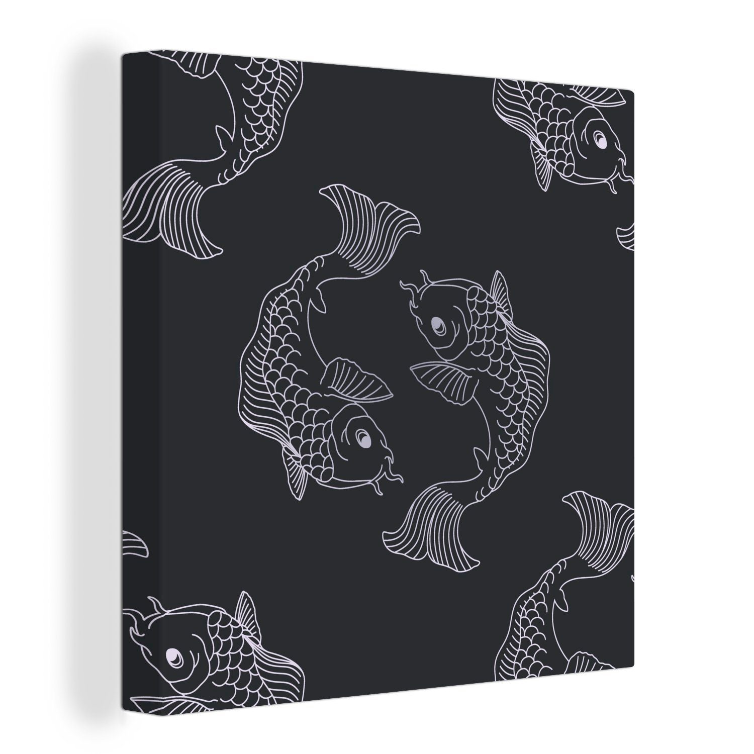 OneMillionCanvasses® Leinwandbild Koi-Fischen in Harmonie, (1 St), Leinwand Bilder für Wohnzimmer Schlafzimmer