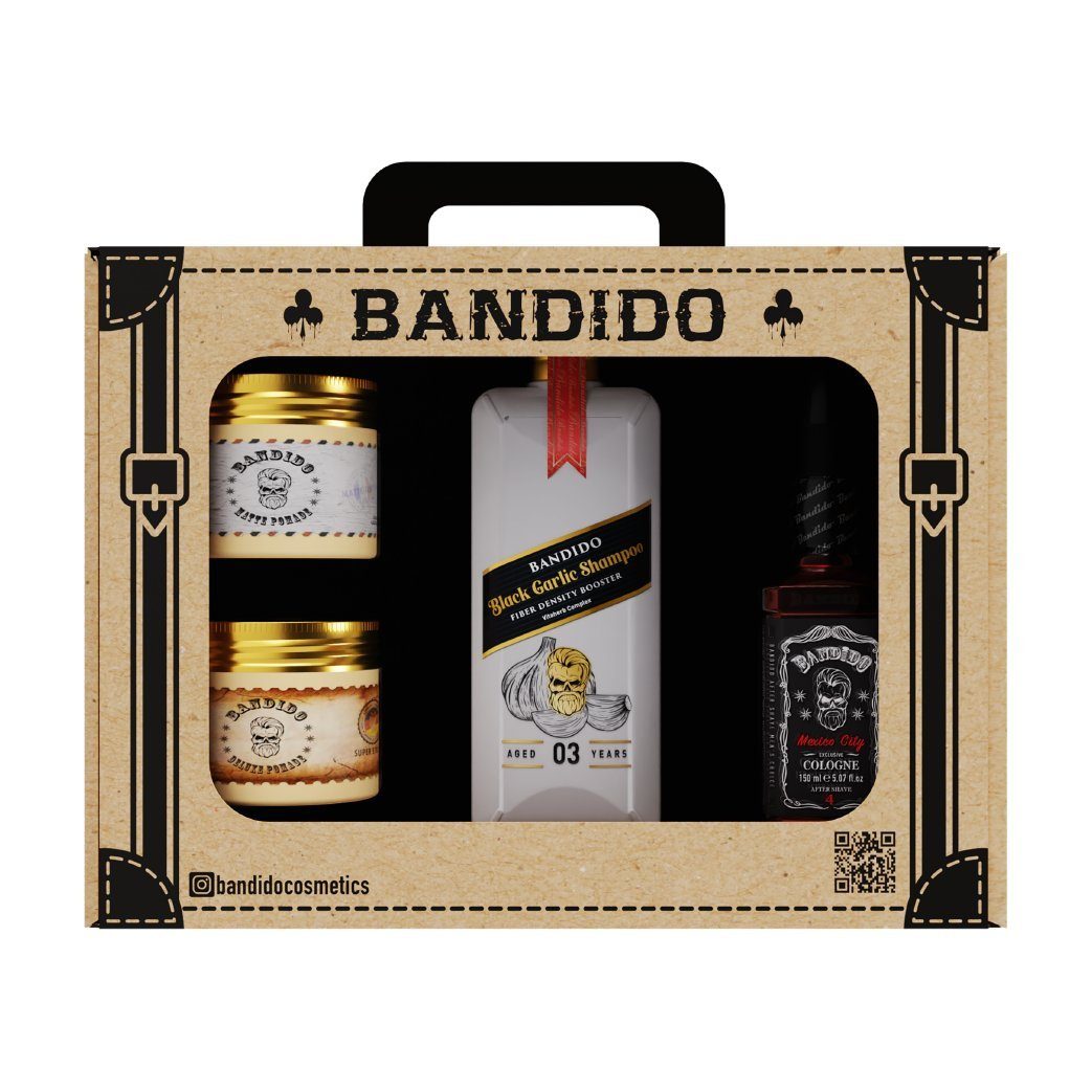 Bandido Cosmetics Haarpflege-Set Bandido Premium Haarpflege Set für Männer, 4-tlg.