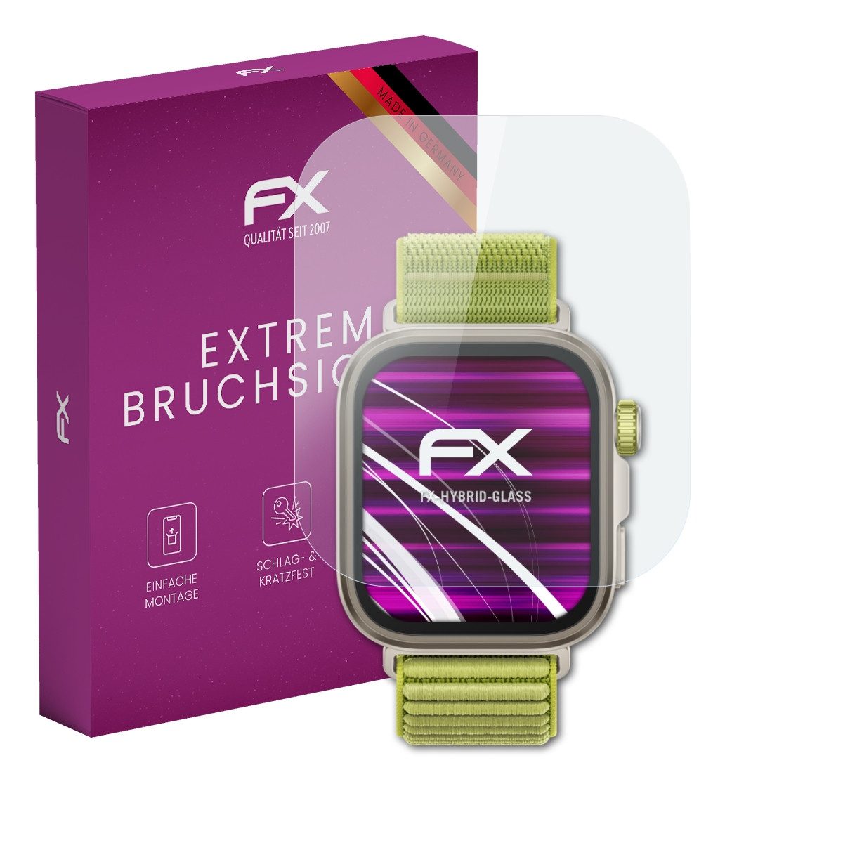 atFoliX Schutzfolie Panzerglasfolie für Huawei Watch Fit 4 Pro, Ultradünn und superhart