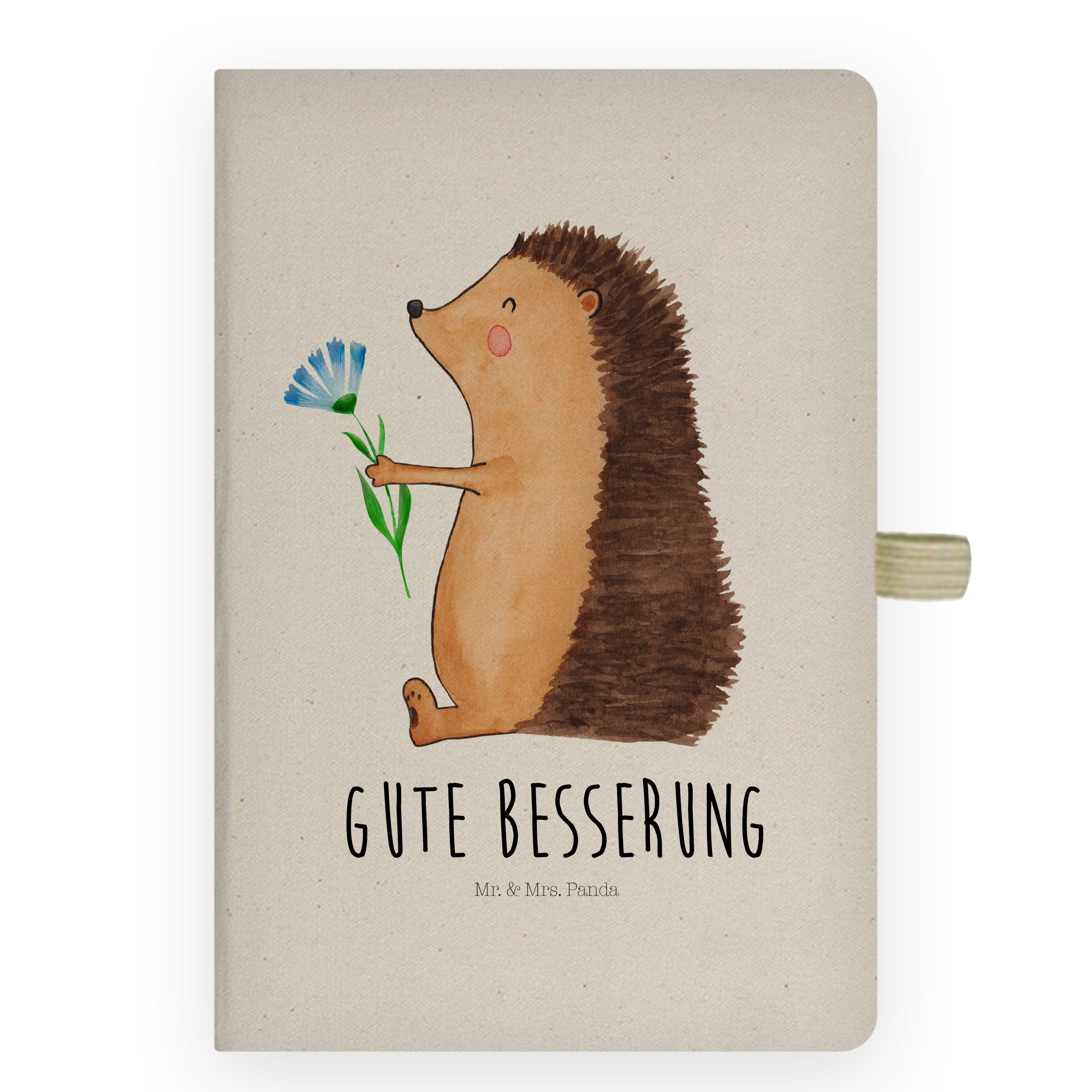 Mr. & Mrs. Panda Notizbuch »Igel mit Blume Transparent Geschenk