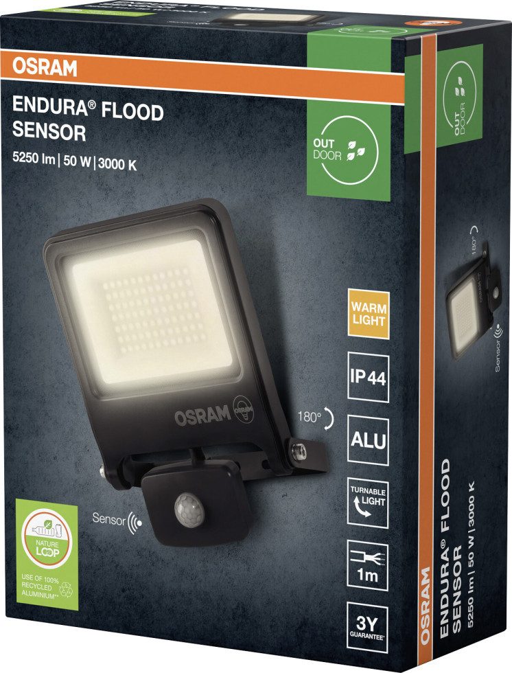 Osram Außen-Wandleuchte Osram Außenleuchte Endura Flood Bewegungsmelder, Inkl. Leuchtmittel, Mit Bewegungsmelder nicht dimmbar