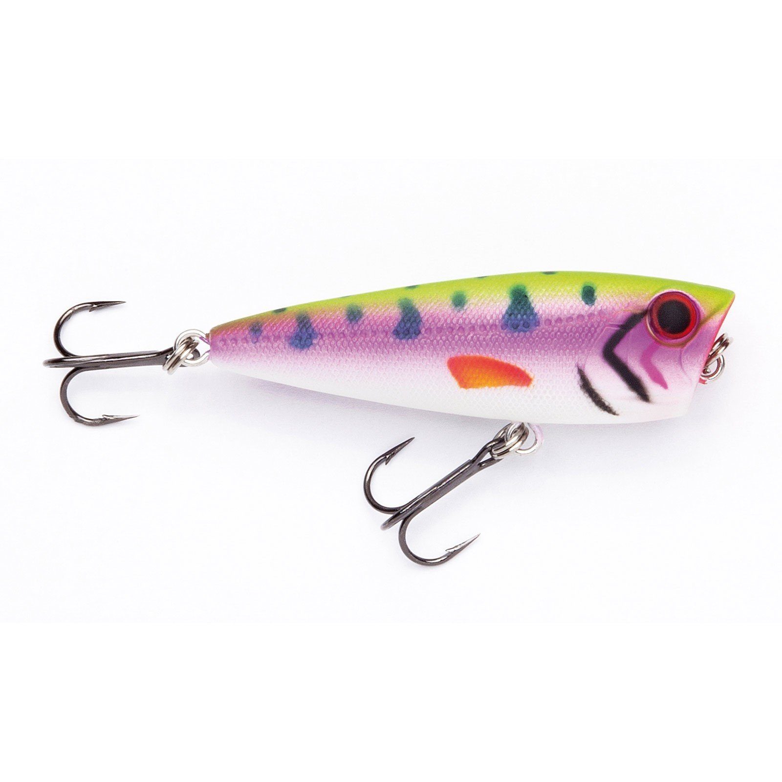 Jackson Fishing Kunstköder, Mini 4,9cm Popper Pop Oberflächenköder 4.9 Rainbow Trout