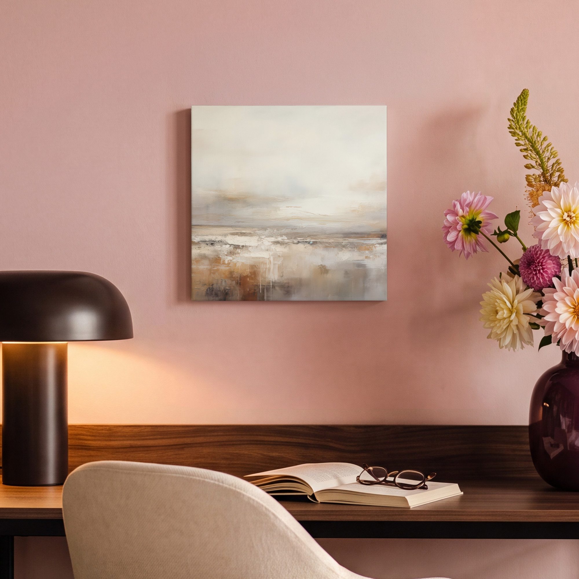 OneMillionCanvasses® Leinwandbild Kunst - Industriell - Grau - Braun - Abstrakt, Fotodruck (1 St), Schlafzimmer Deko Aesthetic, Bilder über Bett, 20x20 cm – Bild 4 von 5