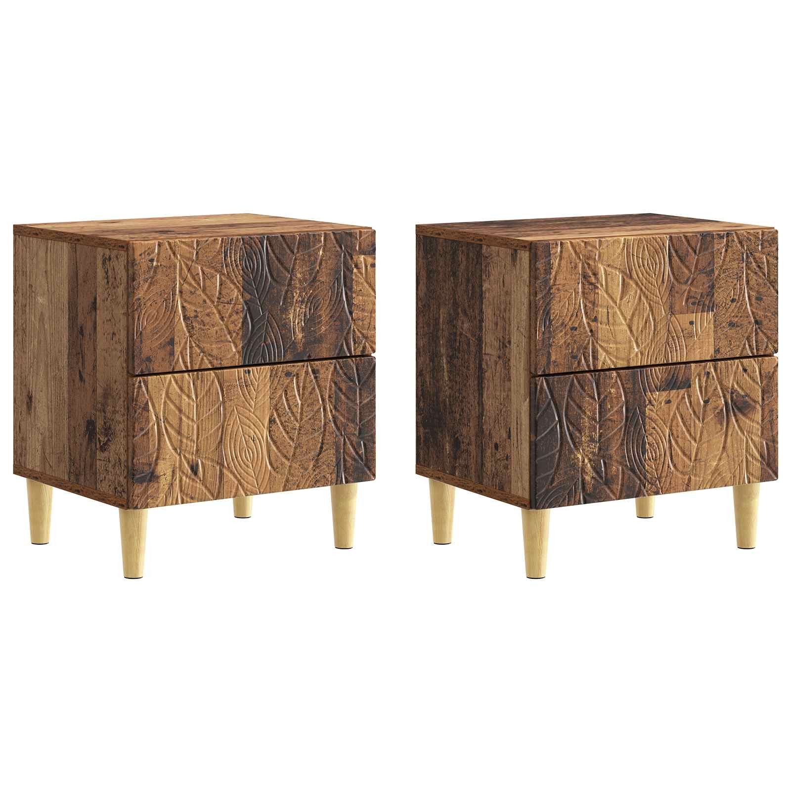 vidaXL Nachttisch Nachttisch 2 pcs Altholz 43 x 34,5 x 48 cm Holzwerkstoff (2-St)