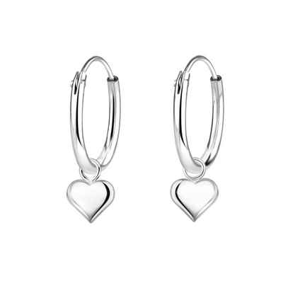 ALEXANDER YORK Paar Creolen Kinder-Ohrringe CHARM-HERZ, 2-tlg., 925 Sterling Silber