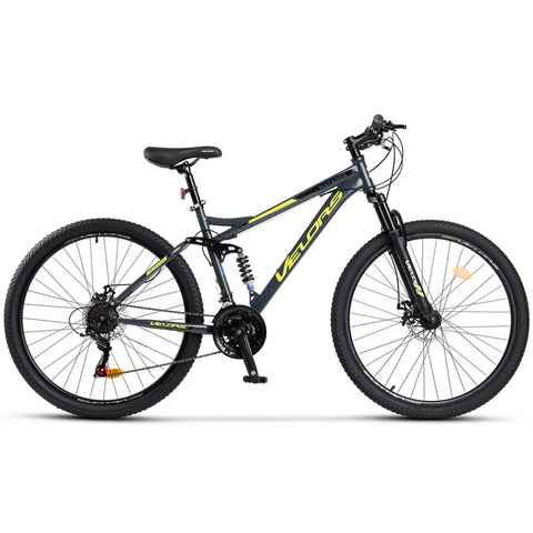 CARPAT SPORT Mountainbike 27.5 Zoll Fahrrad für Damen Herren Jungen, 21 Gang Shimano Tourney Schaltwerk, Kettenschaltung, MTB Fully Fahrrad