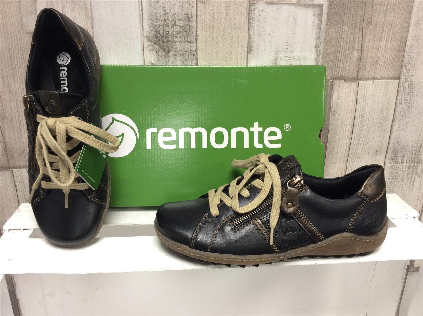 Remonte Remonte Damen Schnürschuh schwarz, herausneh Schnürschuh Reißverschluß, seitlicher