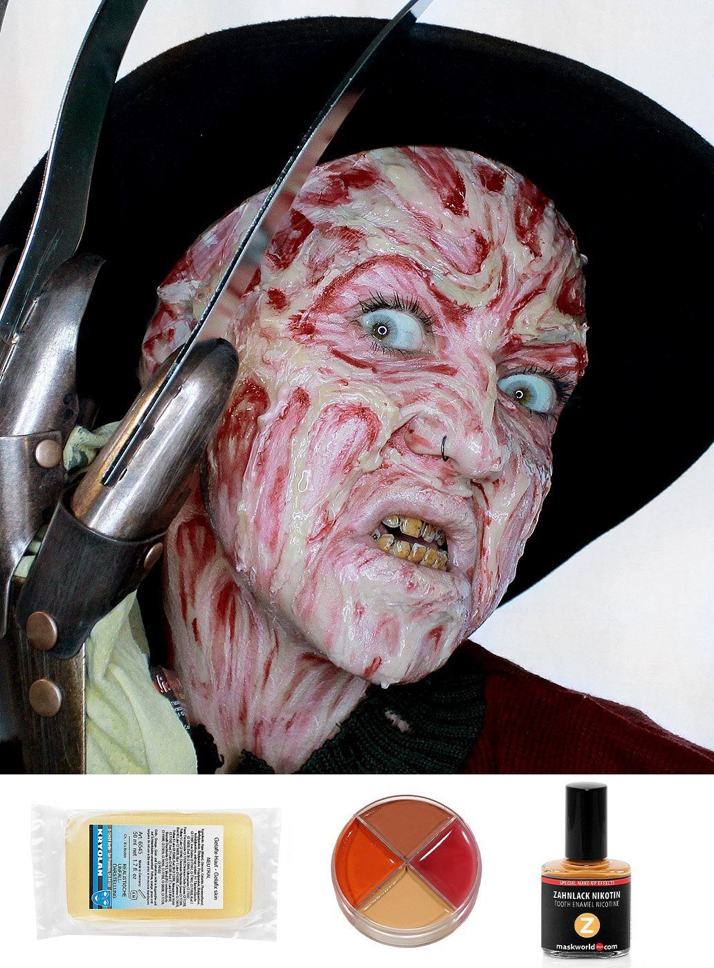 Theaterschminke Make-up Set Freddy Krueger