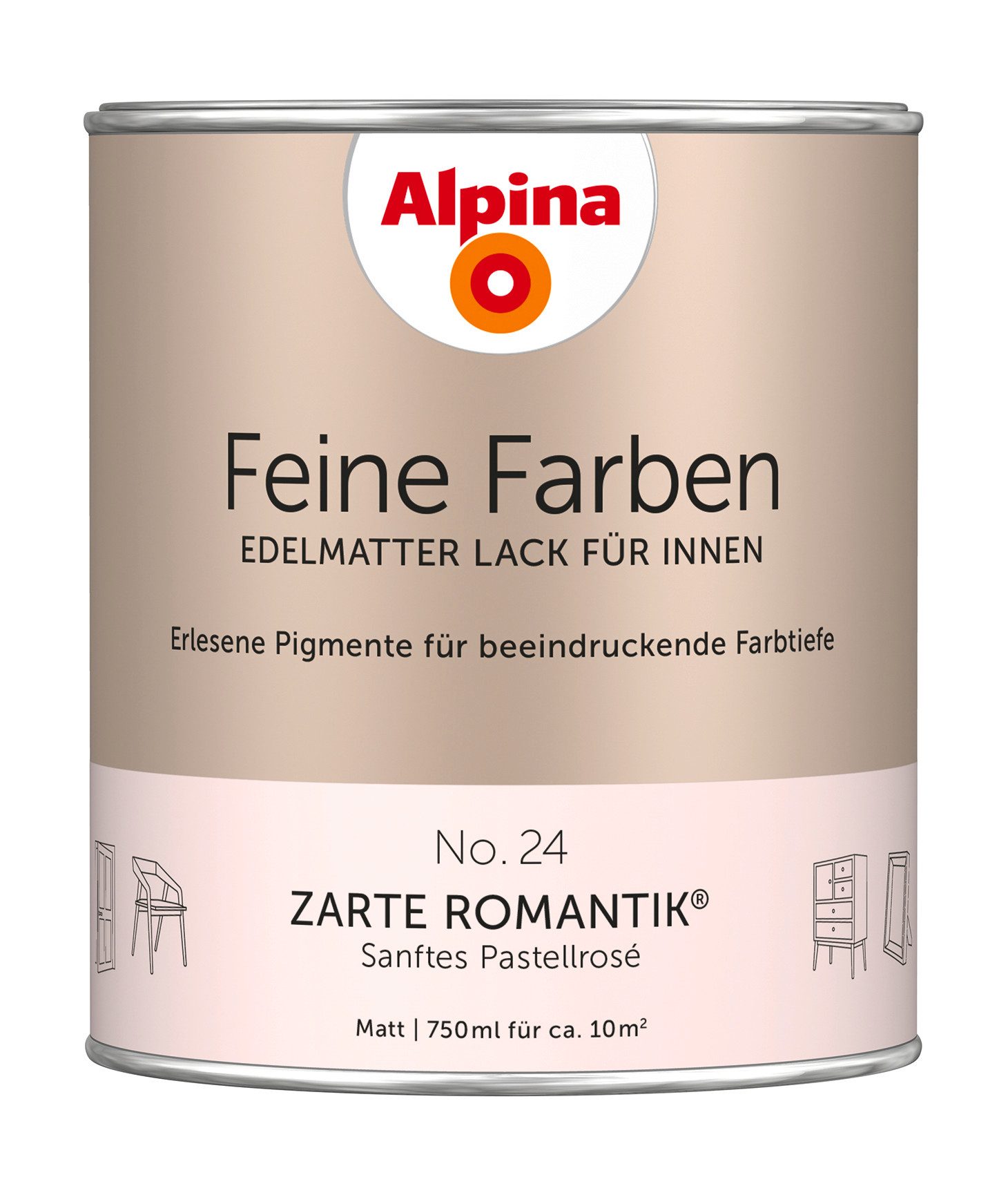 Alpina Lack Alpina Feine Farben Lack edelmatt 750ml - Farbfamilie Rot