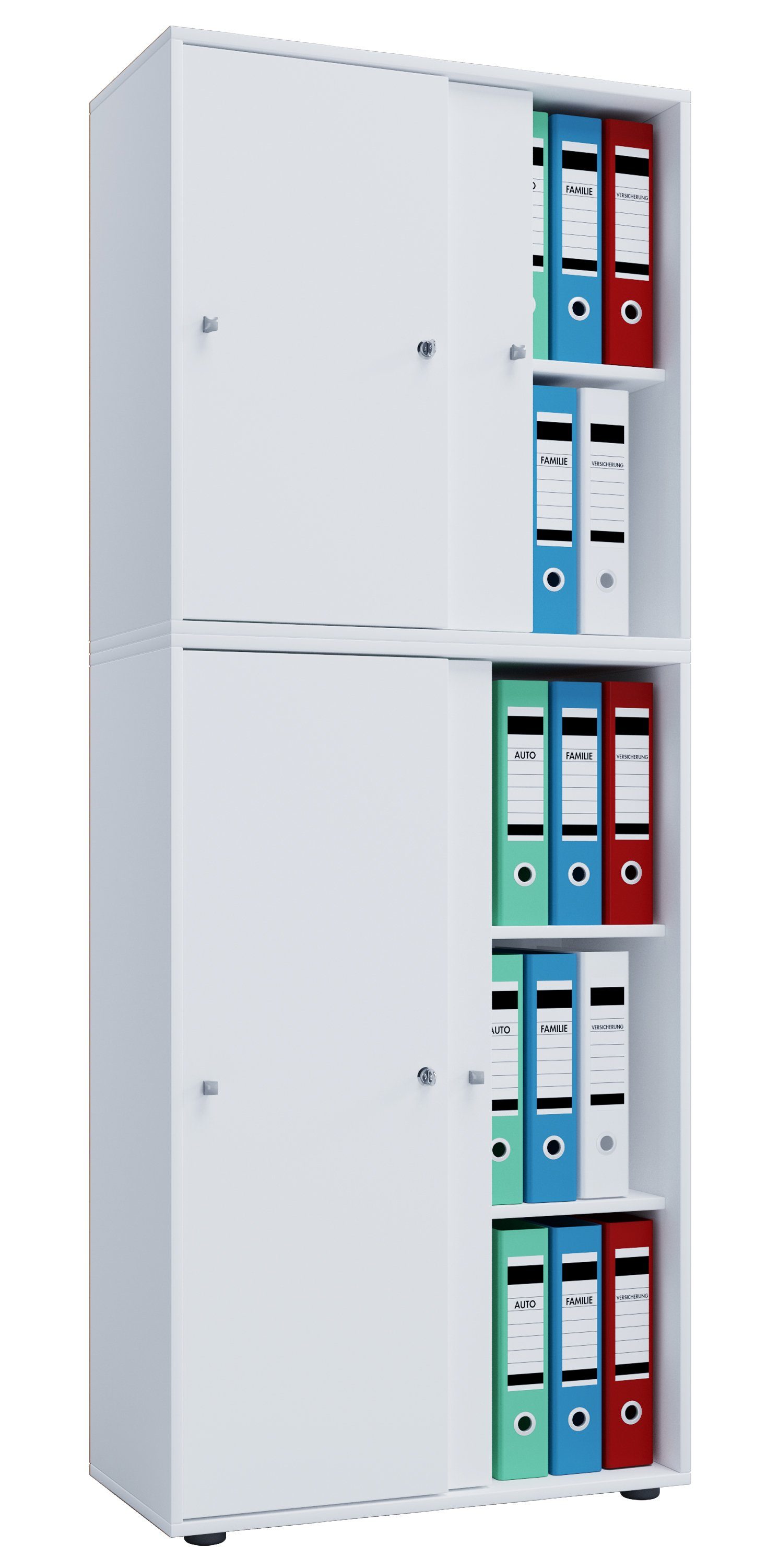 VCM Aktenschrank Büroschrank Aktenschrank Schiebetüren Lona 5fach