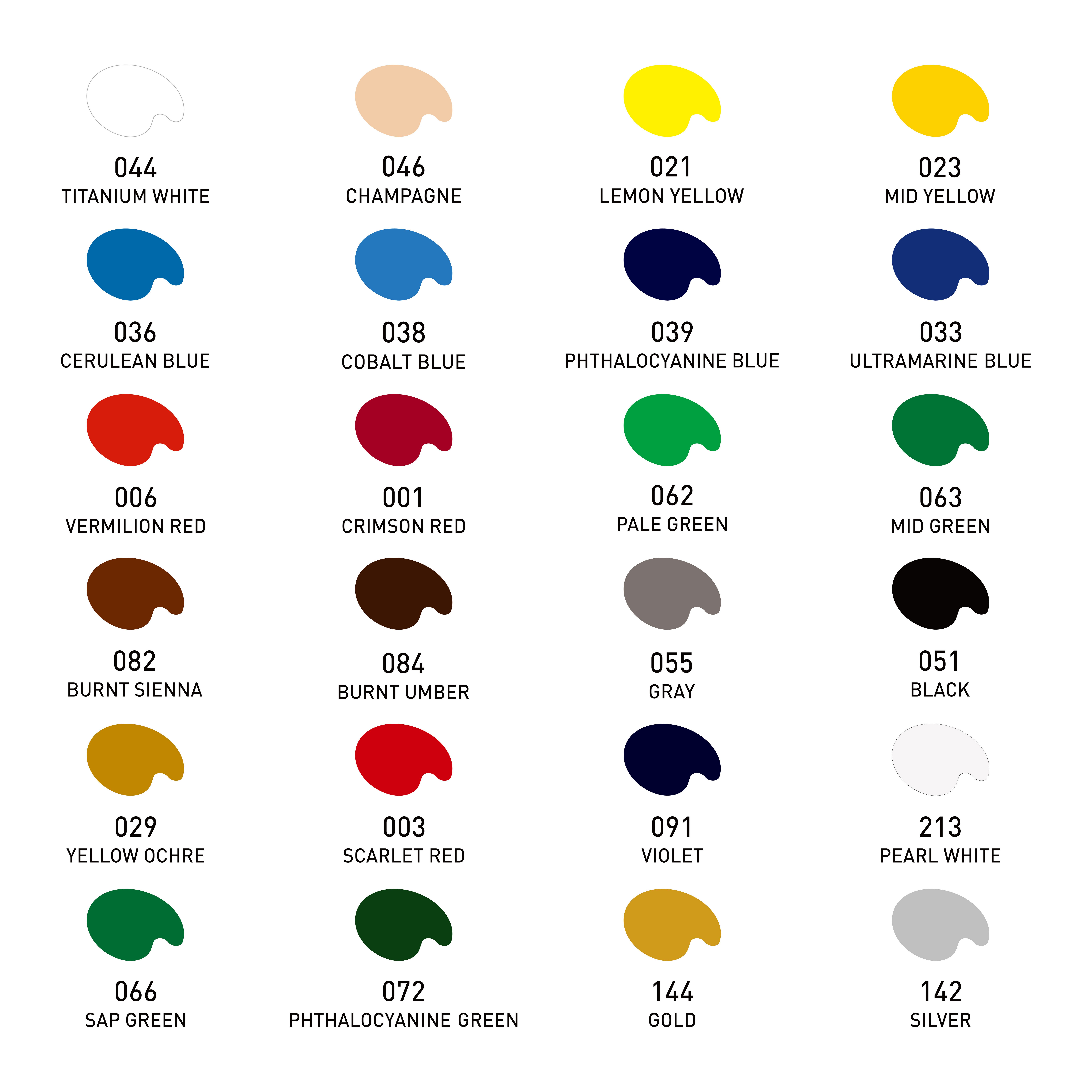 ESENG Acrylfarbe Premium FRUIT AP-12, 12-ml-Tuben, 12 & 24 Farben, für Leinwände, Holz