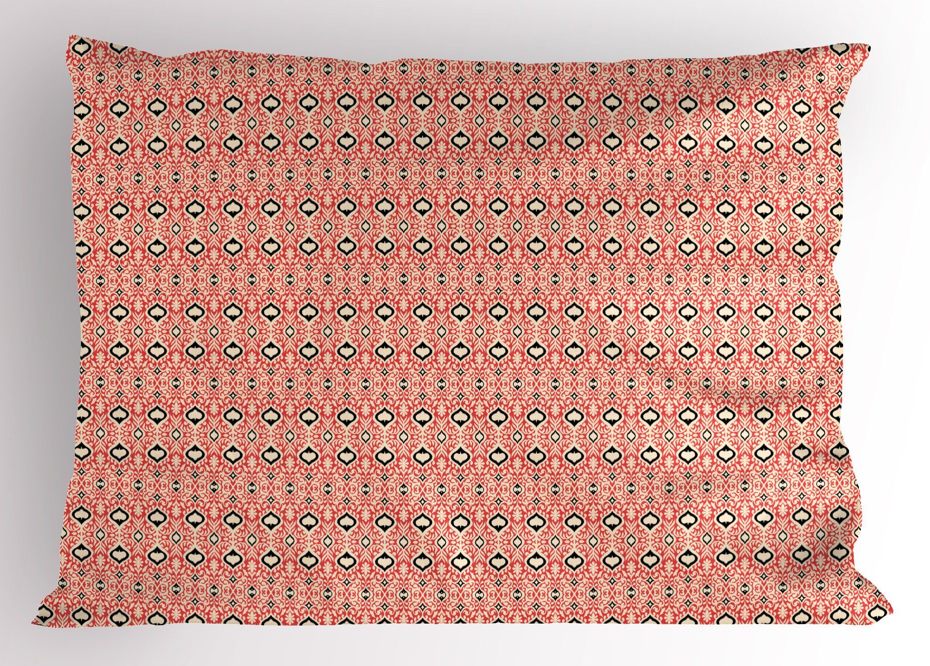 Standard Aztec Size Kunst-Muster Abakuhaus Gedruckter Floral (1 King Stück), Kissenbezüge Volk Kissenbezug, Dekorativer Ikat