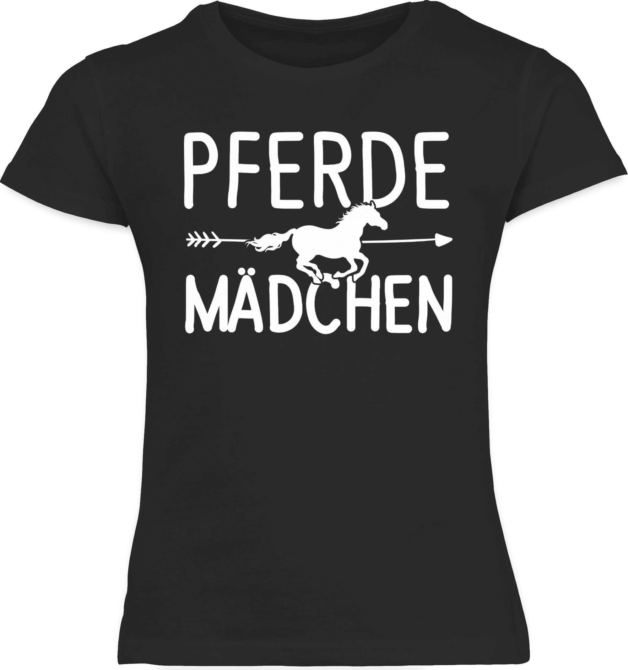 Shirtracer Pferdemädchen Schwarz 2 Mädchen Pferde T-Shirt - Pferd
