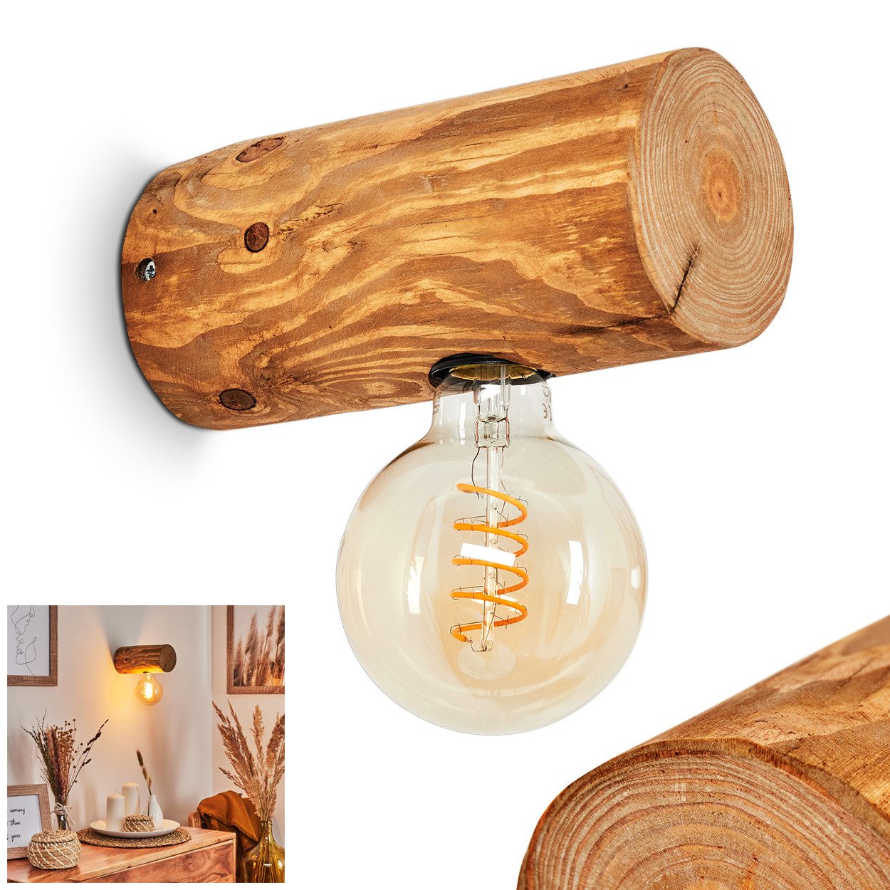 hofstein Wandleuchte »Pontinvrea« Wandlampe aus Holz günstig online kaufen