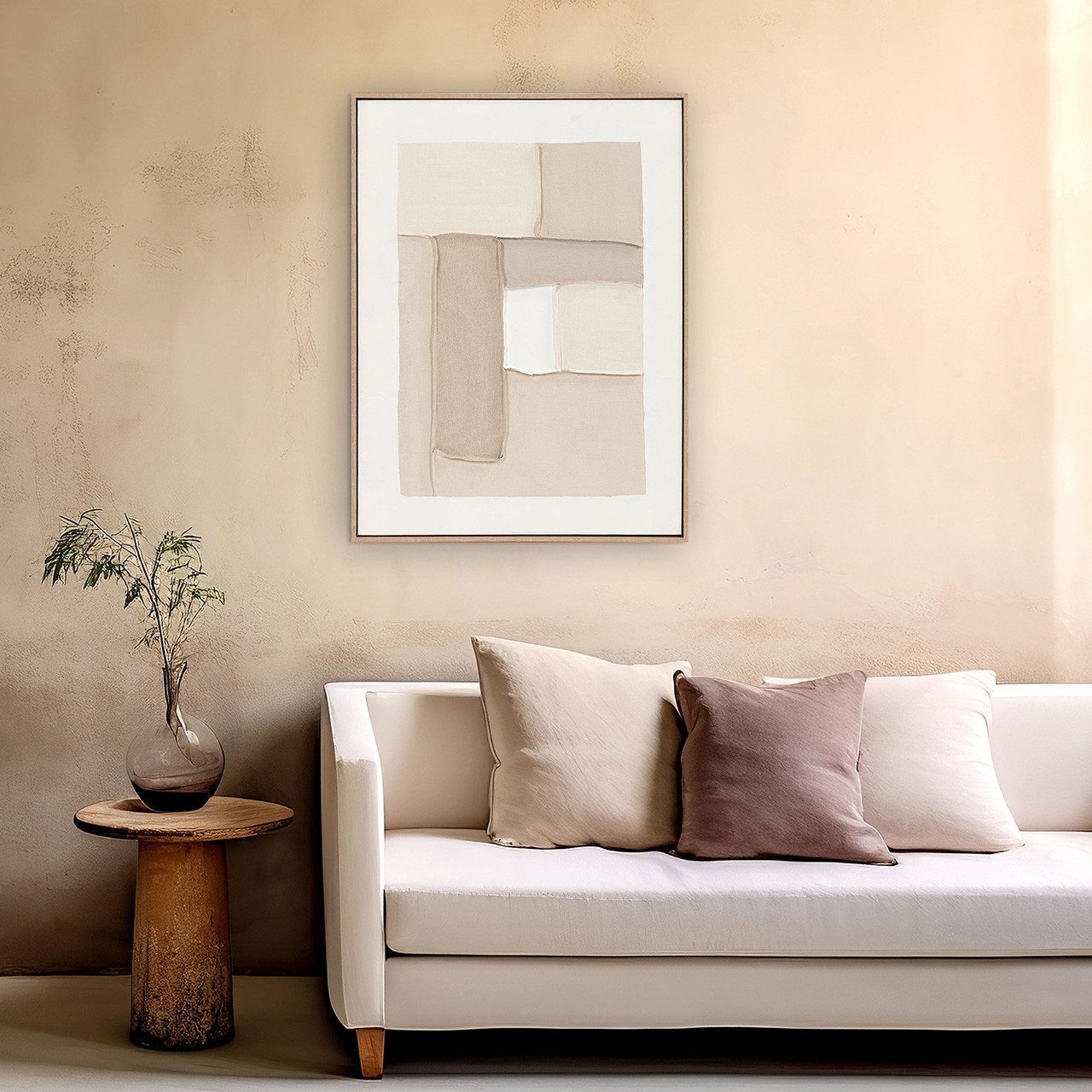 ArtUniverse Gemälde Shades of Sand 60x80 cm, Textil Elemente