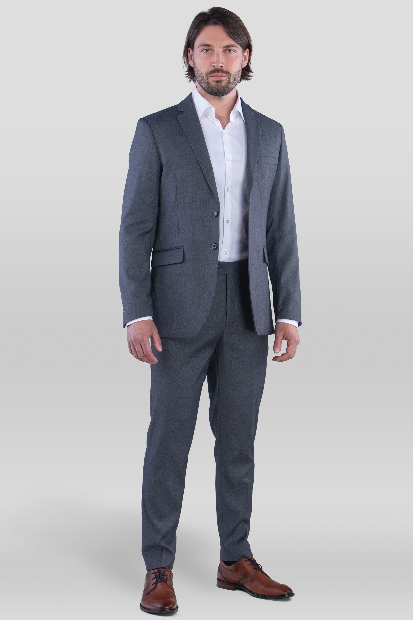 SANDER STELLAN Anzug Herren Business Anzug Slim Fit mit Kleidersack (Anzug günstig online kaufen