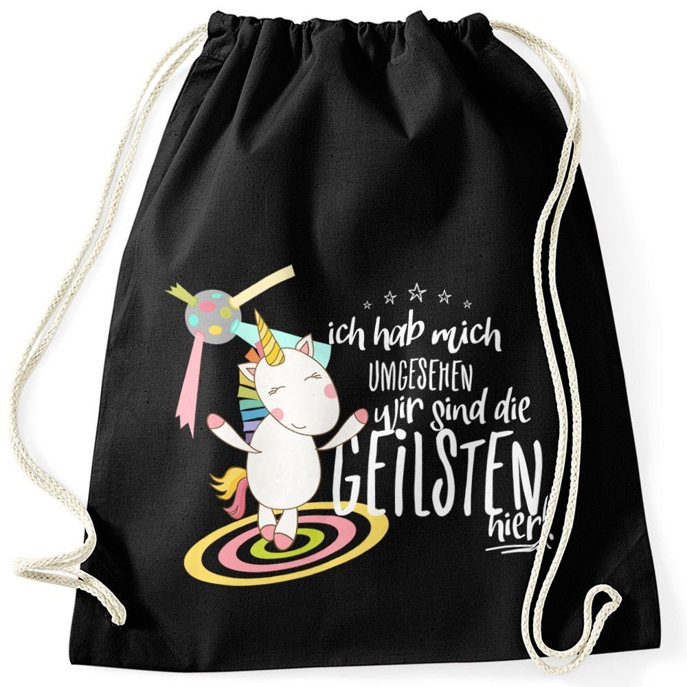 Turnbeutel Turnbeutel Ich hab mich umgesehen wir sind die geilsten hier Einhorn