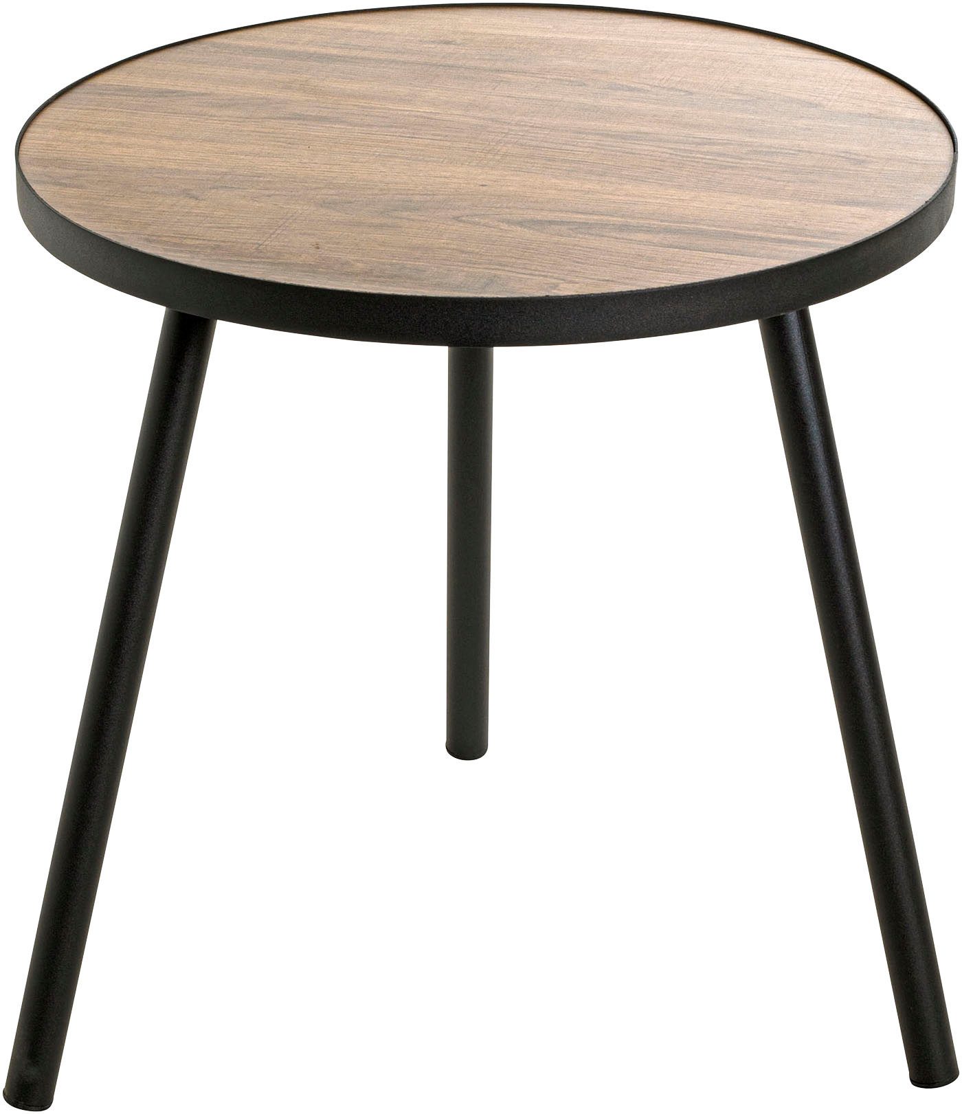 HAKU Beistelltisch Sofatisch, Wohnzimmertisch (1-St), rund - aus MDF Braun - Ø/H 50/52 cm