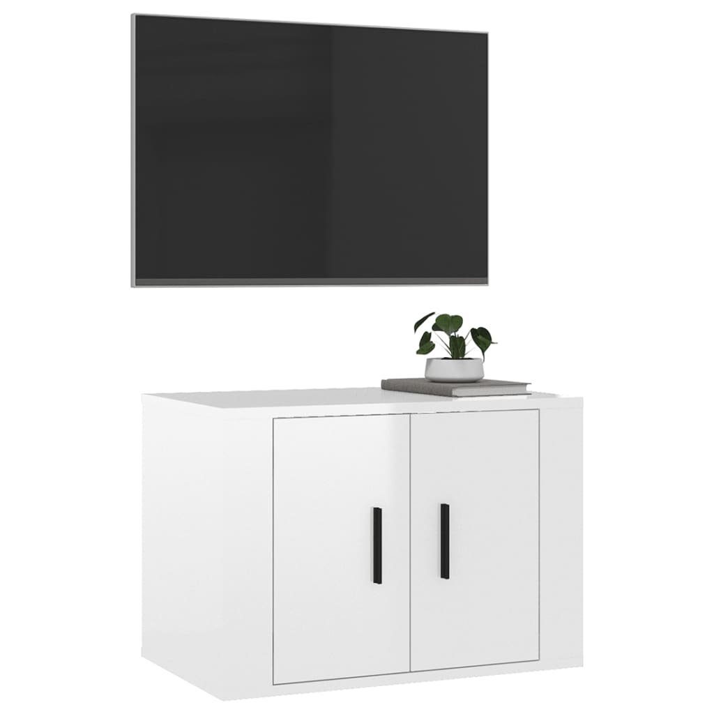 Hochglanz-Weiß furnicato TV-Wandschrank 57x34,5x40 cm TV-Schrank