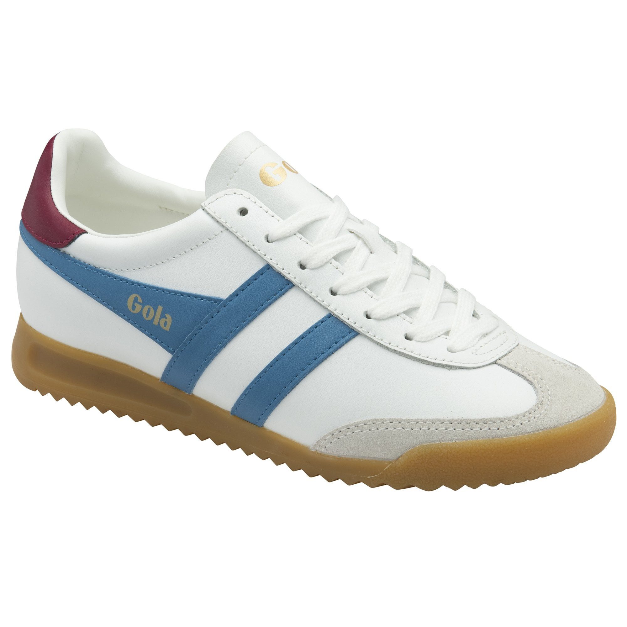 Gola Torpedo Leder 2025 weiss/hellblau/kirschrot Damen Sneaker