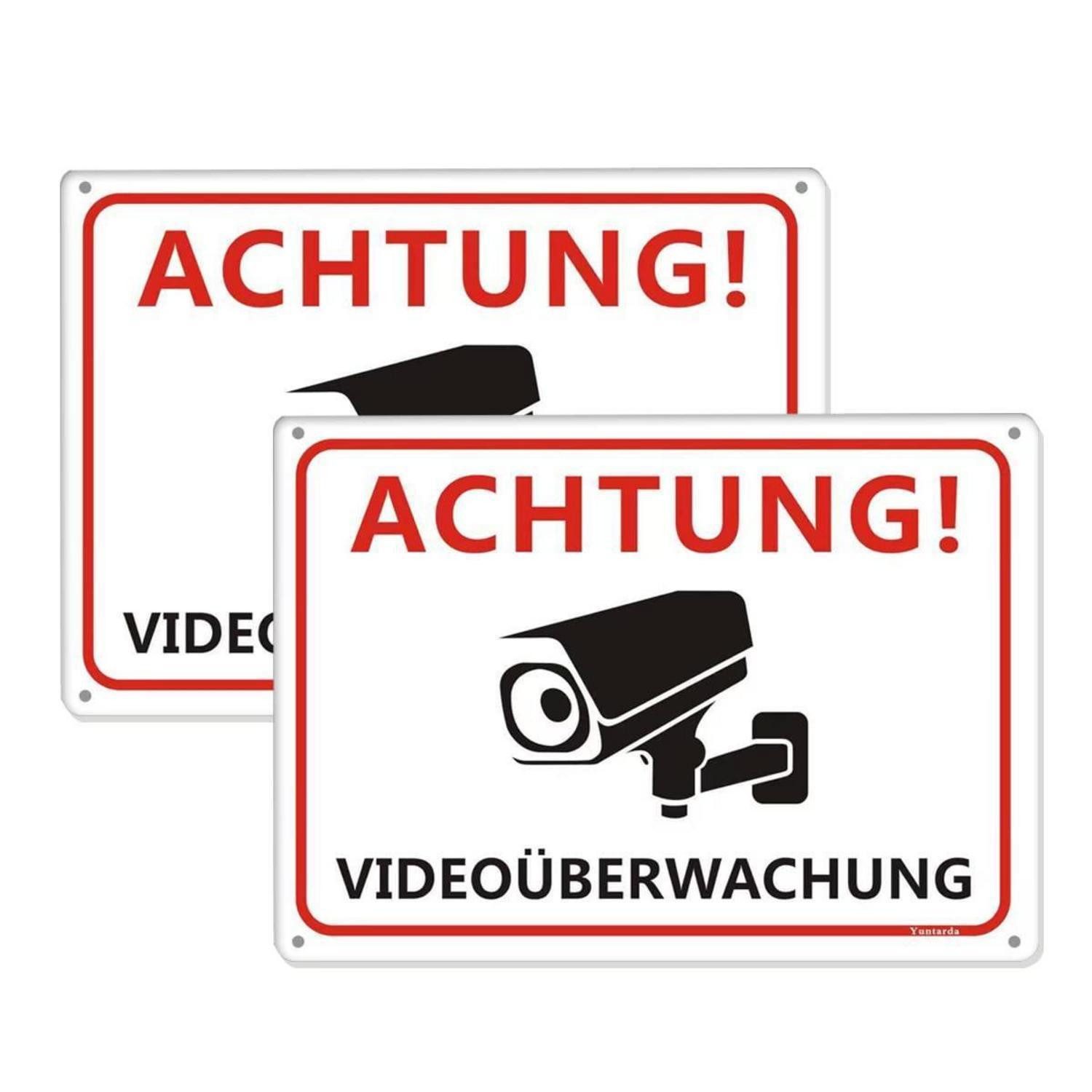 LuxusKollektion Warnschild Videoüberwachung Schild Alu 25x18cm 2 Stück, (2 St)