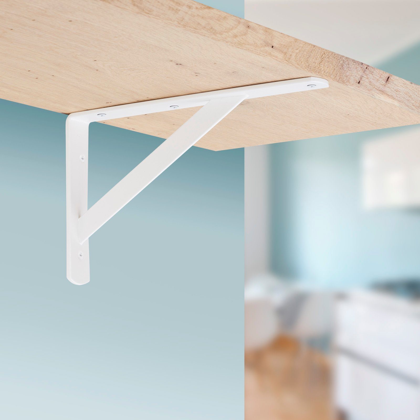 SO-TECH® Wandregalhalter Regalkonsolen mit Querstrebe zur Stabilisierung, 1-tlg., 250 x 150 x 30 mm, weiß, pulverbeschichtet
