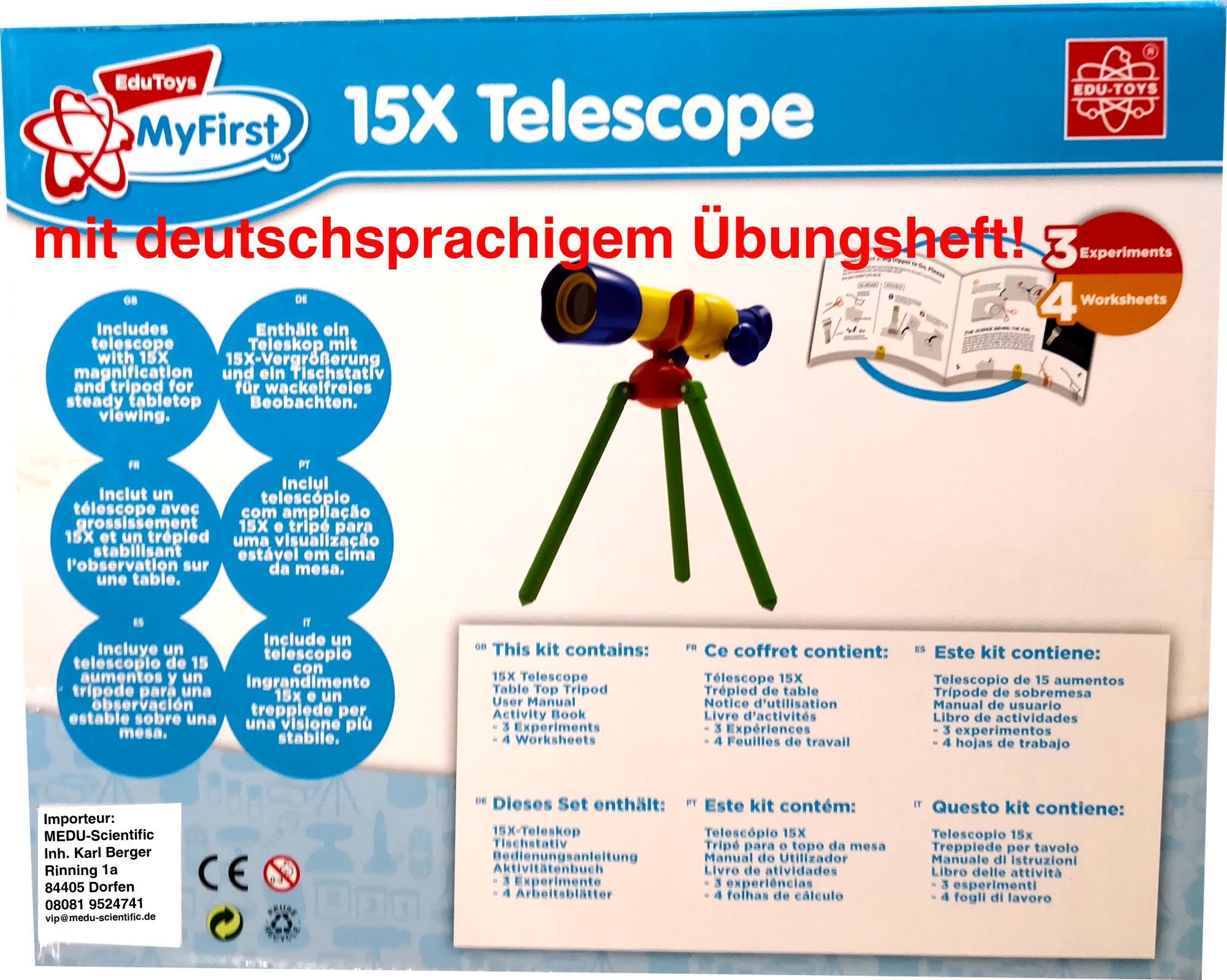 Edu-Toys für Experimentierkasten (1-tlg), 3 erstes Jahre ab Teleskop, Kinder Mein JS005