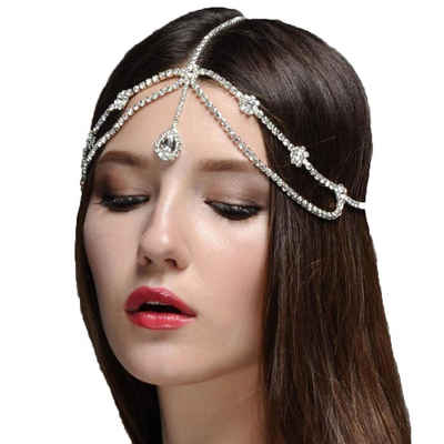 Hippie Haarband Stirnband Haarschmuck Blogger Kopfschmuck Strass Haarkette 