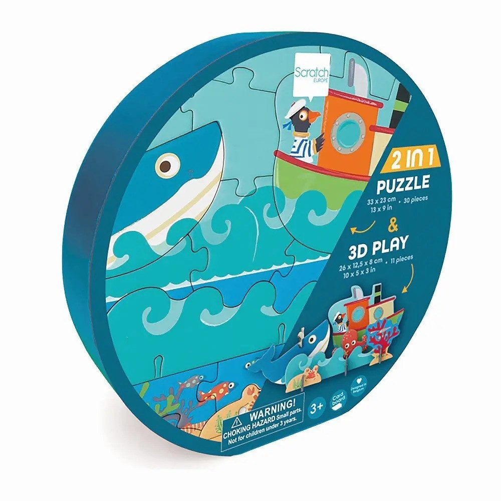 SCRATCH Puzzle SCRATCH - 2in1 Spielpuzzle 3D Ozean 30 Teile, 30 Puzzleteile