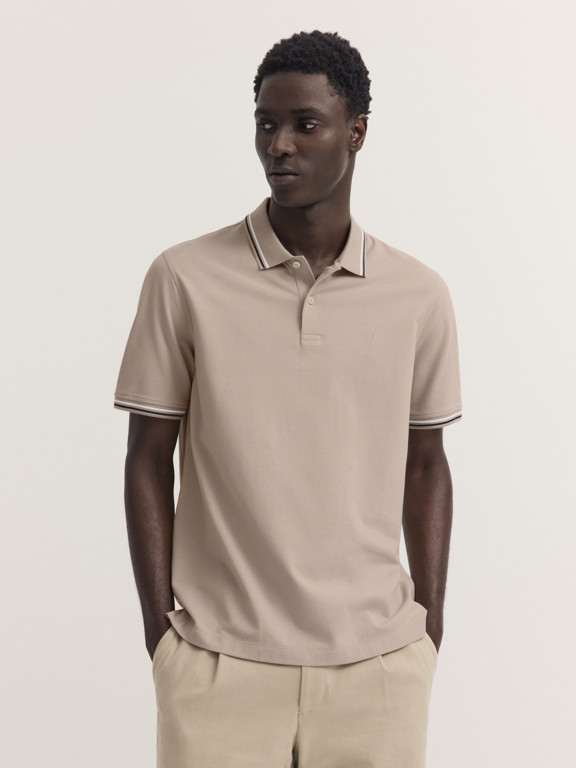 bugatti Poloshirt Modern Fit Modern Fit Baumwoll-Piqué Kurzarm Polokragen