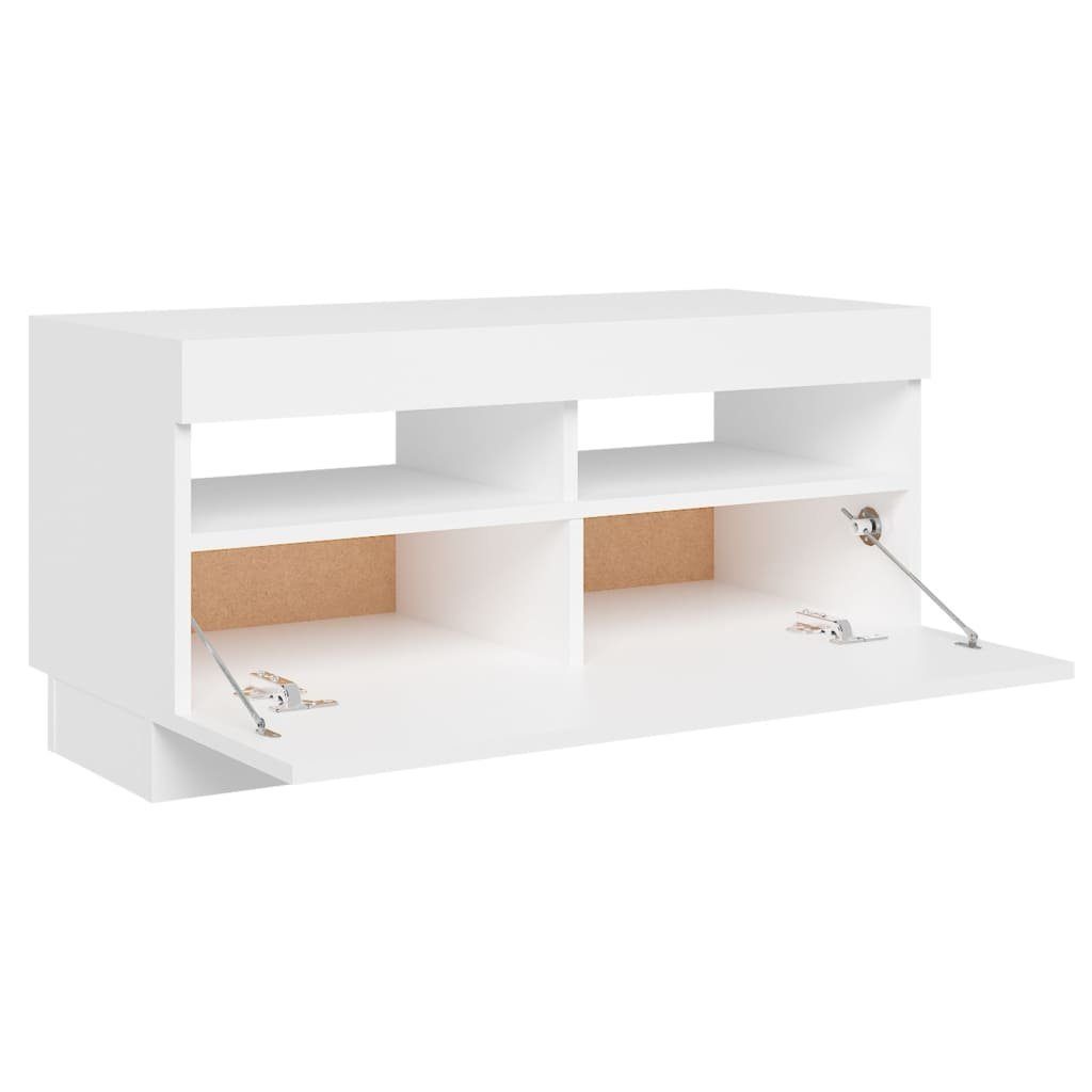 Weiß TV-Schrank mit (1-St) vidaXL LED-Leuchten 80x35x40 TV-Schrank cm