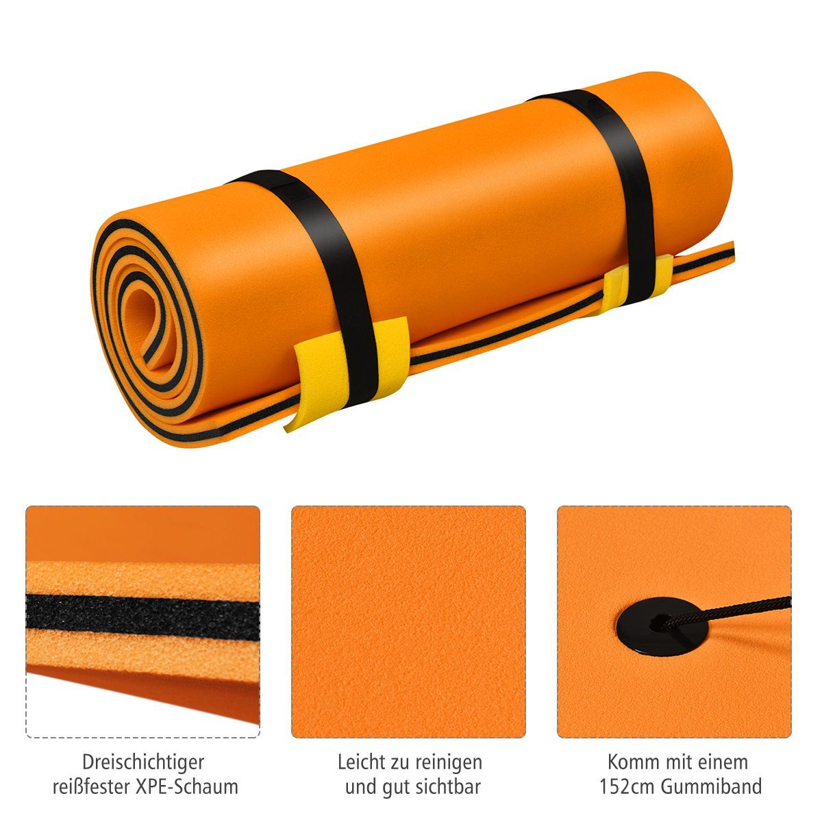 COSTWAY Badeinsel Wasserliege, 220x90cm, 100kg belastbar