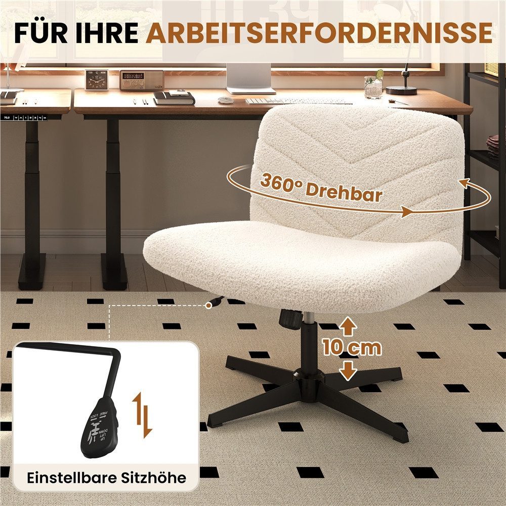 Yaheetech Drehstuhl Höhenverstellbarer Polstersessel, Schreibtischstuhl mit breitem Sitzkissen, 360° drehbar – Bild 5 von 5