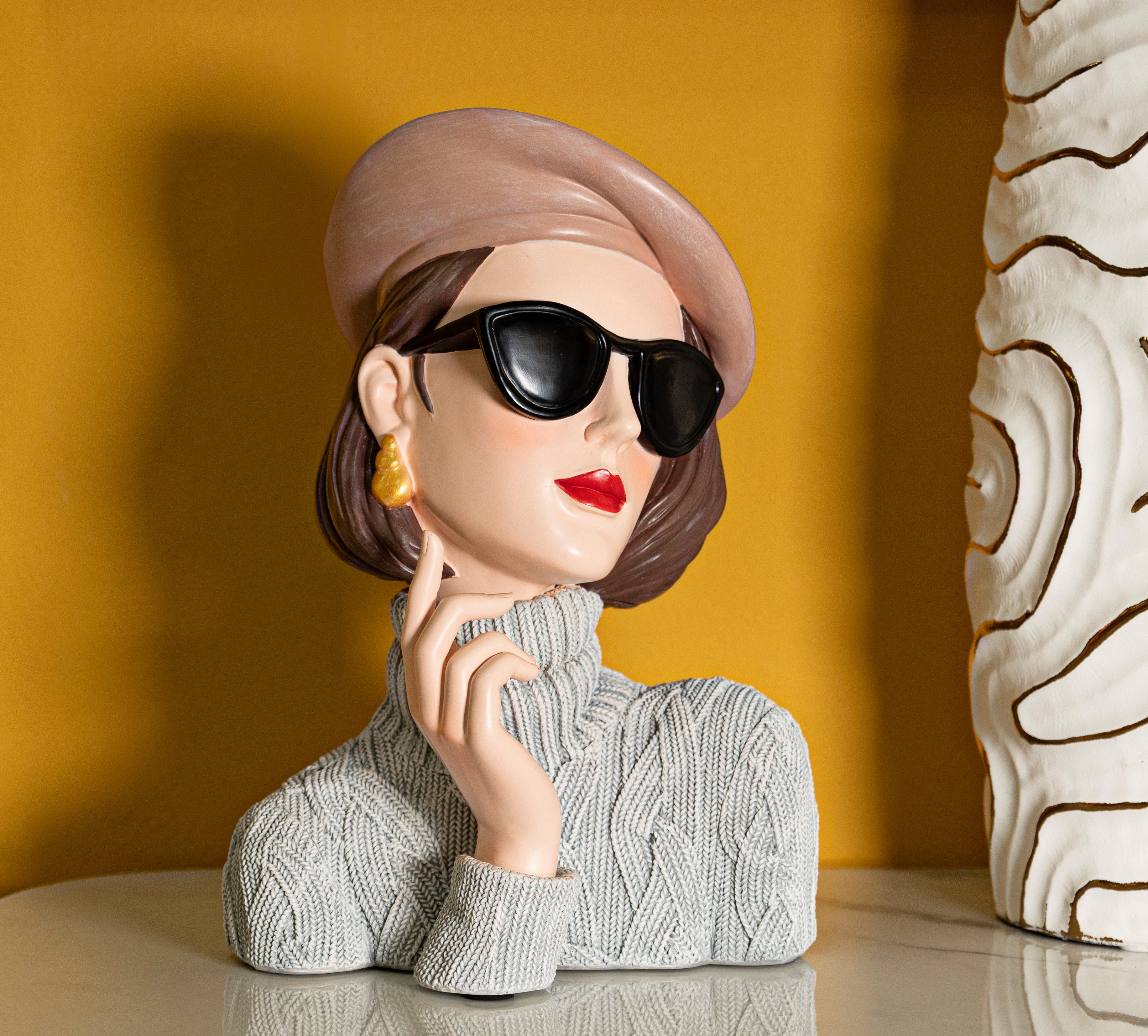 MF Skulptur Lady Chic Dekofigur Frauenbüste Retro Pariser Stil Polyresin (1 günstig online kaufen