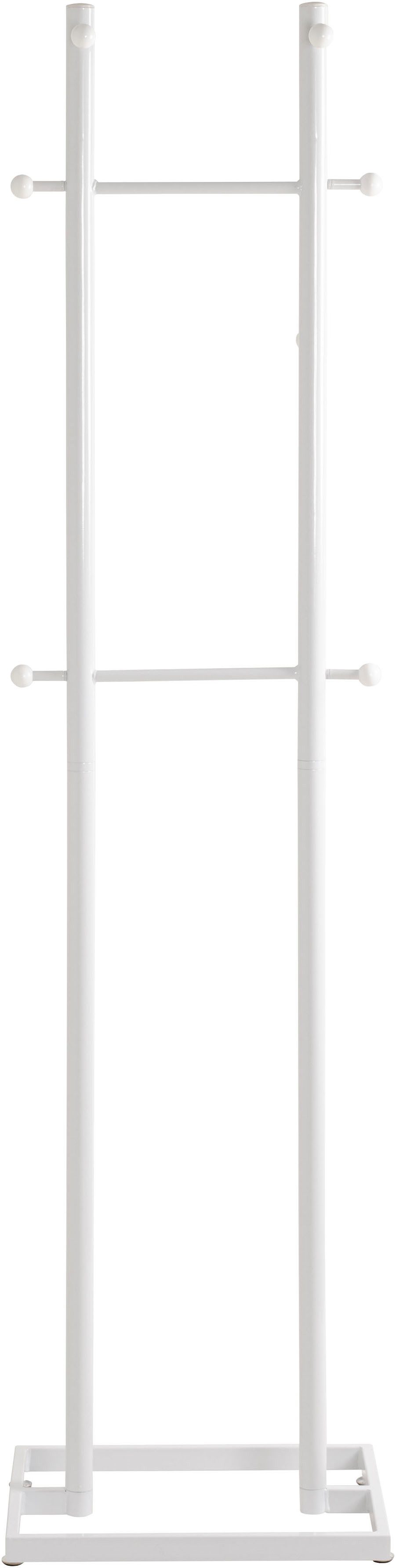 HAKU Garderobenständer Kleiderständer, Standgarderobe, freiform - aus Metall Weiß - B/T/H 45/34/175 cm