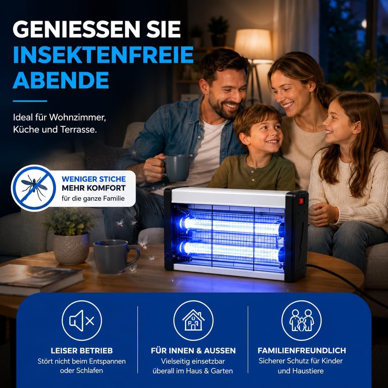 HaushaltO Insektenvernichter Elektrischer UV-Insektenvernichter für innen, rund oder eckig – Bild 3 von 5