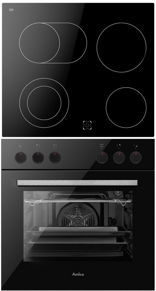 Amica Elektro-Herd-Set EHC 933 331 S, Steam Clean, Sicher kochen, flexibel backen – alles im Griff!