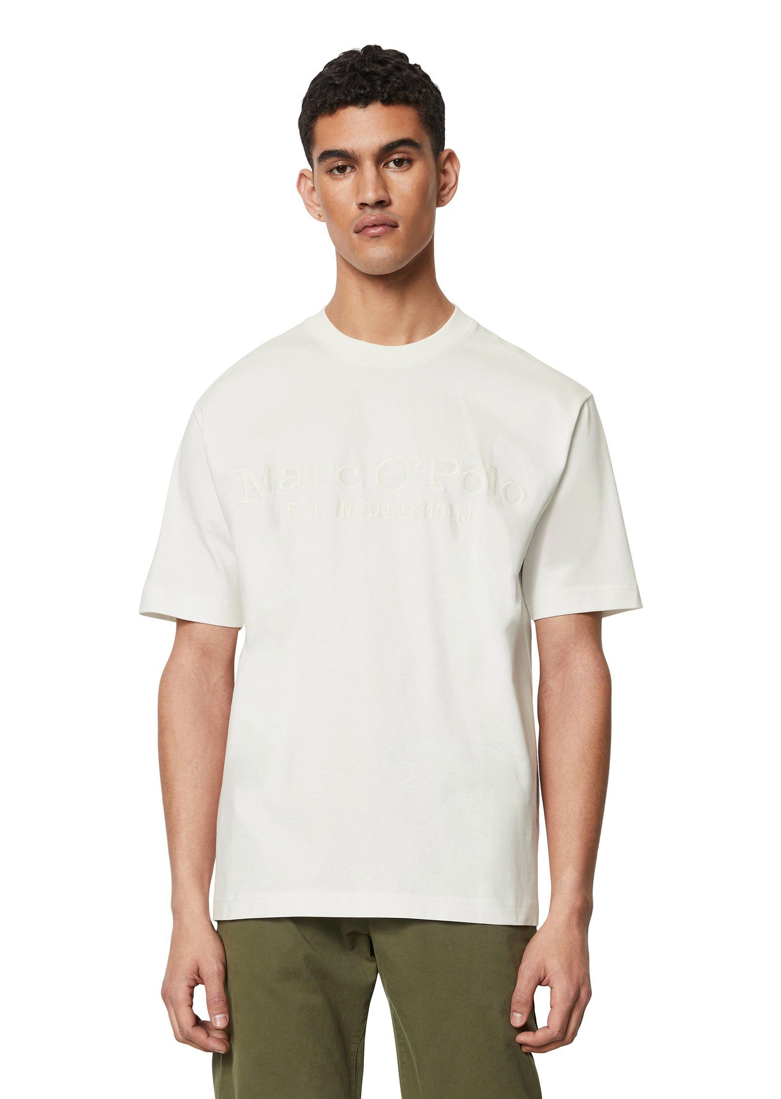 Marc O'Polo T-Shirt aus schwerer Bio-Baumwoll-Qualität weiß