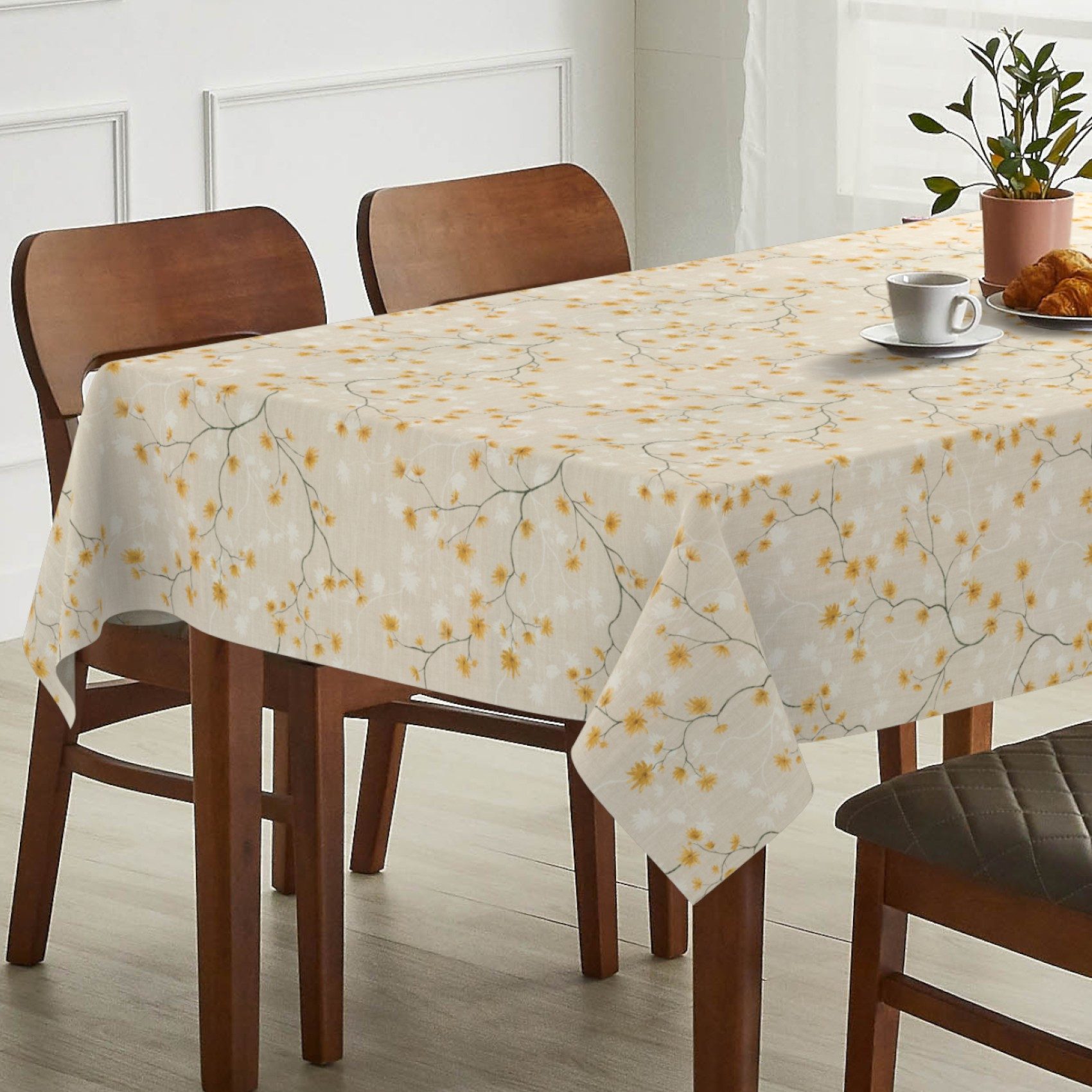 ANRO Tischdecke abwaschbar LANA Magnolie-Chloe Wachstuch 2.0 (Einzelstück 1-tlg), wasserabweisend Magnolie-Chloe Beige 90x130cm