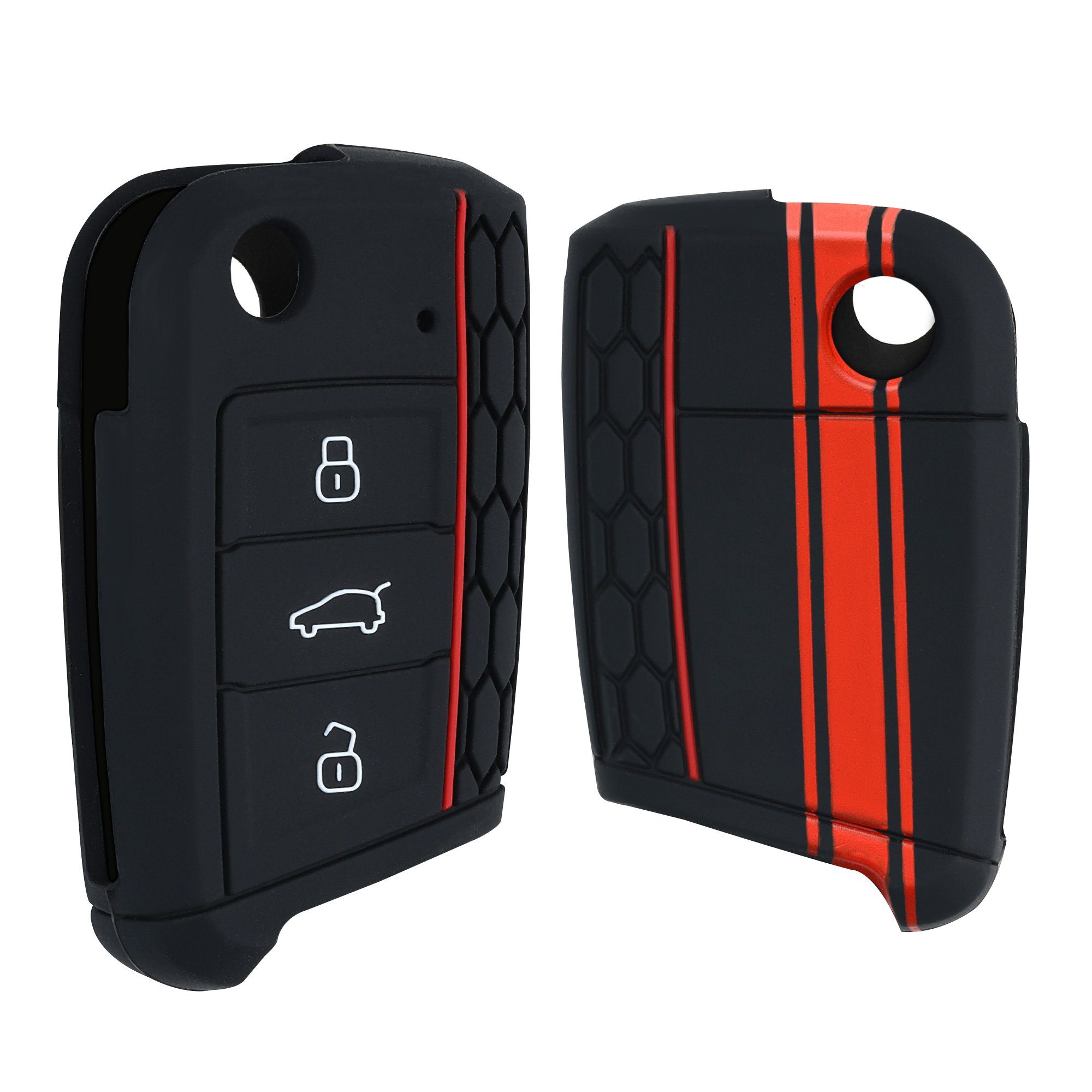 Autoschlüssel Hülle 7 MK7, Golf Rot VW für Schlüsselhülle Schlüsseltasche Cover Case Schlüssel kwmobile