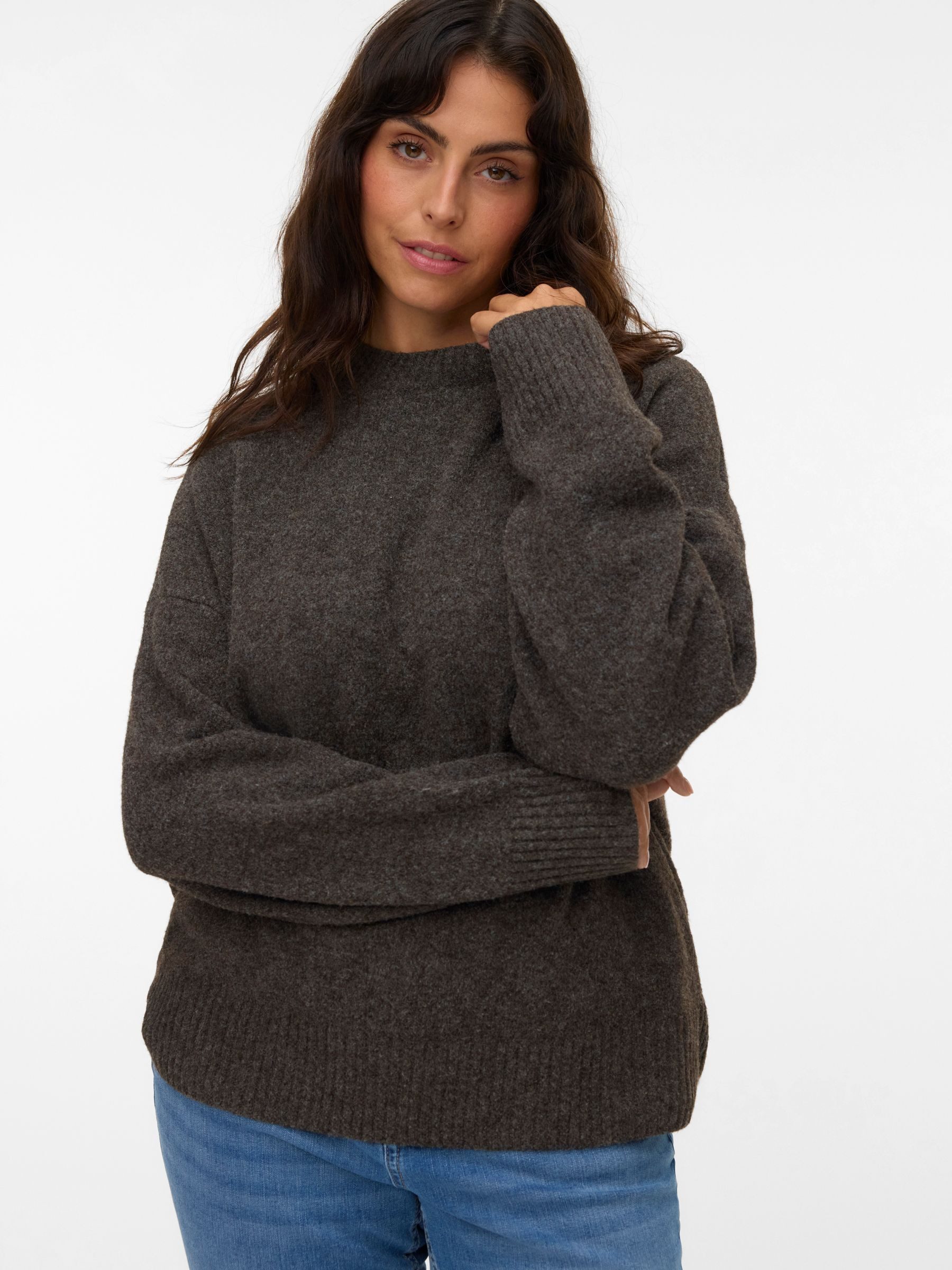Vero Moda Curve Strickpullover VMCBOOM LS O-NECK PULLOVER GA NOOS CUR günstig online kaufen