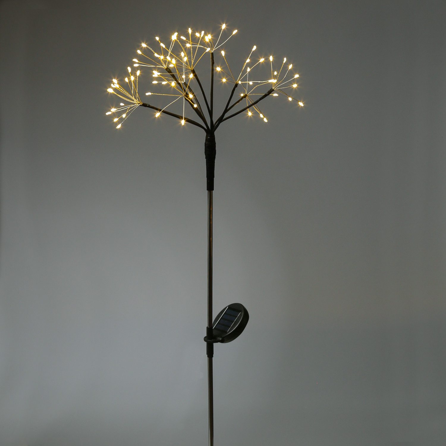 MARELIDA LED Solarleuchte LED Solarstab Feuerwerk Gartendeko Gartenstecker 80cm schwarz, LED Classic, warmweiß (2100K bis 3000K) – Bild 5 von 5