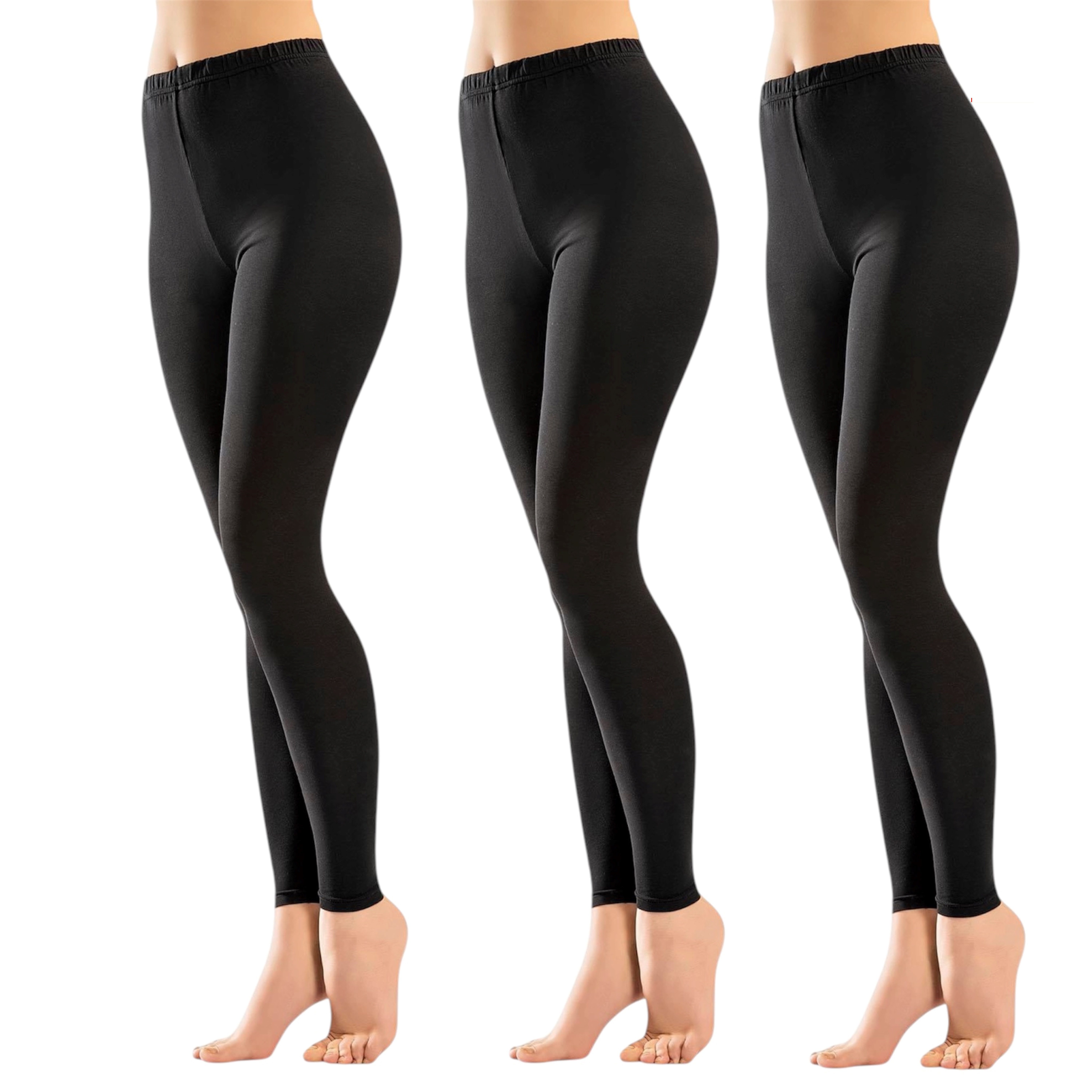 Berrak Leggings Damen Baumwolle Schwarz 3er Pack (Spar-Set, 3-tlg., 3er-Pack) Premium Qualität A2135