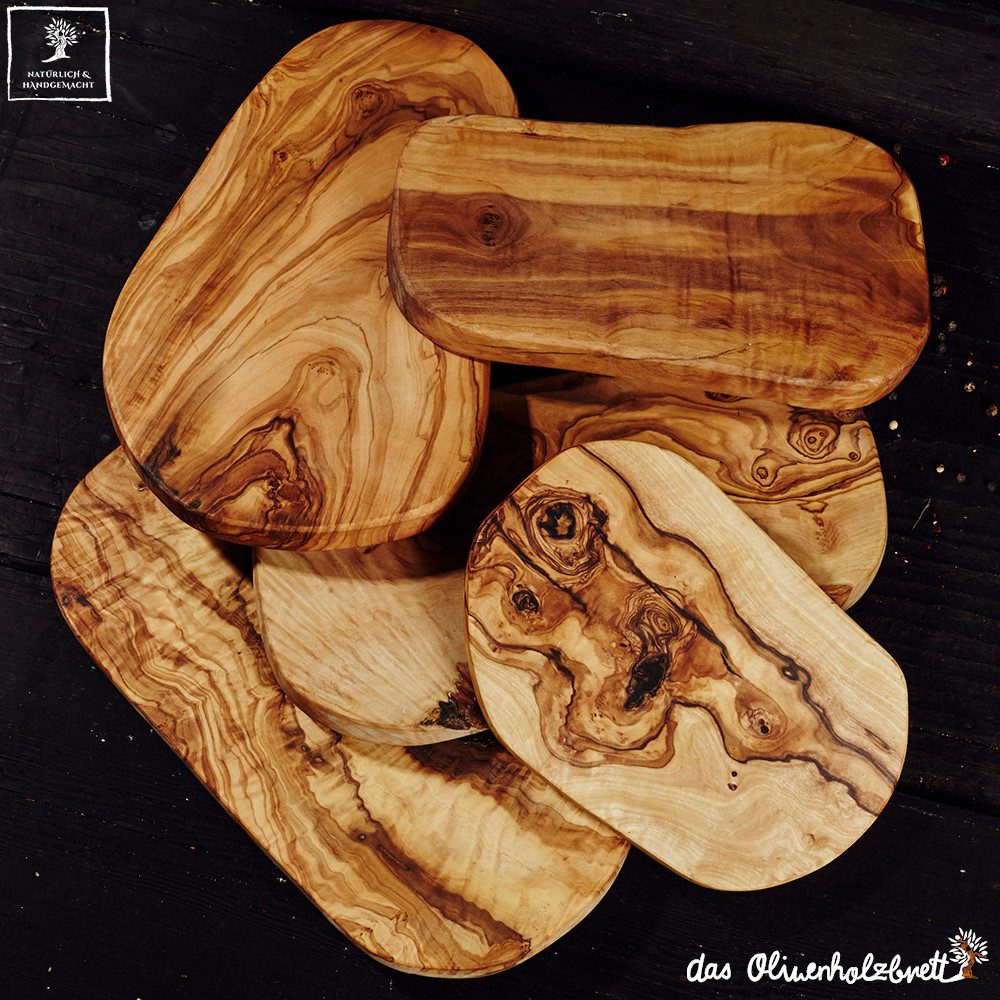 dasOlivenholzbrett Servierbrett Brotzeitbrett aus Olivenholz im Naturschnitt – Bild 5 von 5
