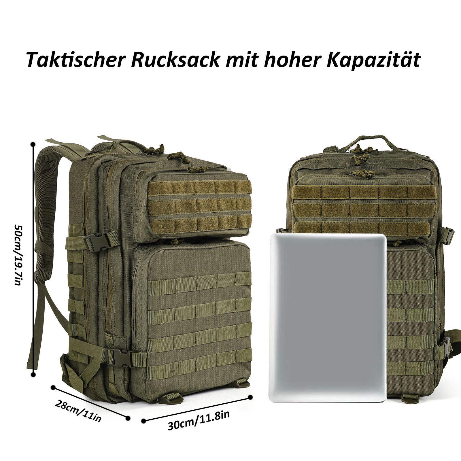 TAN.TOMI Rucksack Taktischer Rucksack 45L Wanderrucksack Militär Rucksack, Für Wandern, Jagd, Trekking und andere Outdooraktivitäten